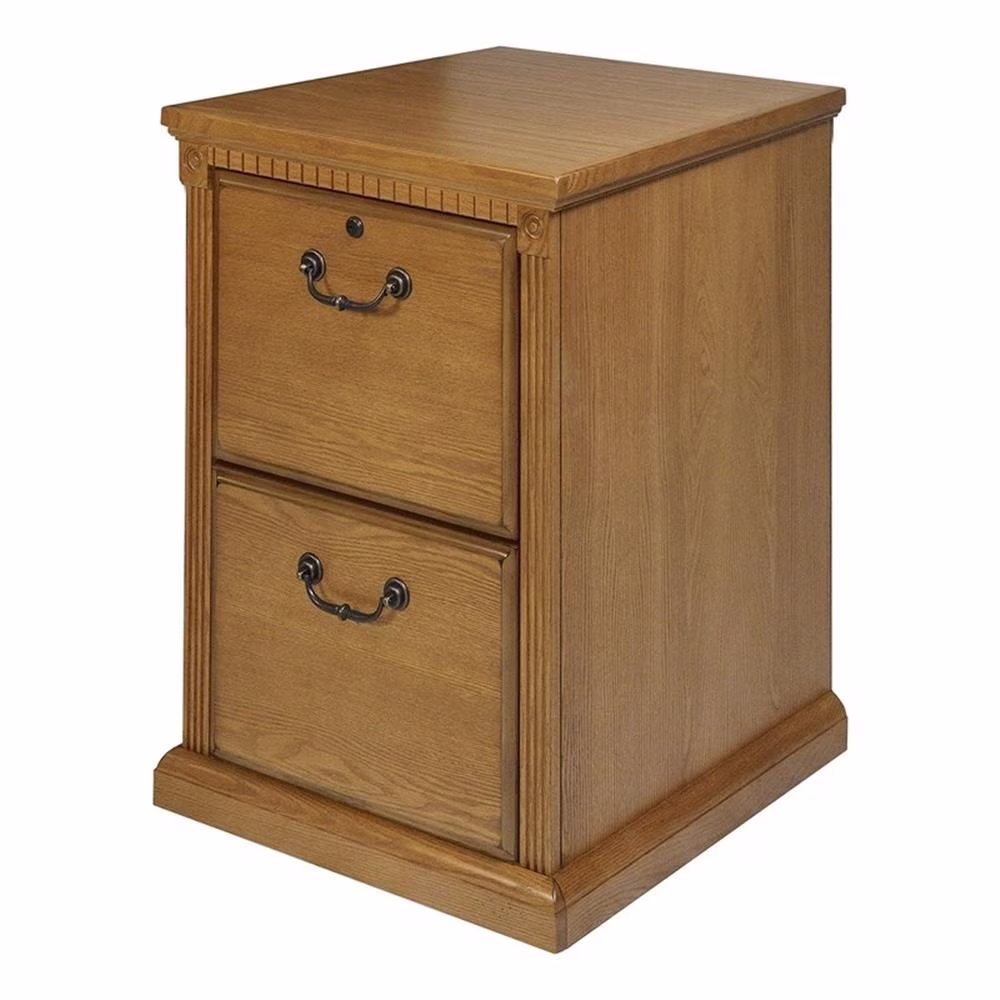 Huntington Transitional Oxford 2 Drawer Wood File Cabinet Oak(Oak) - Image 3