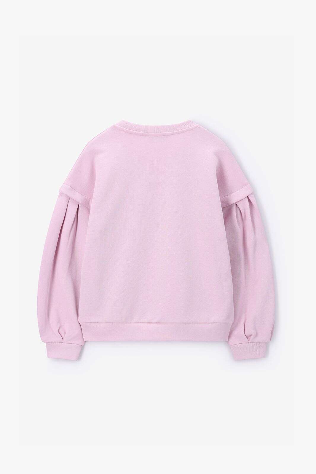 Lichtroze sweater met pofmouwen