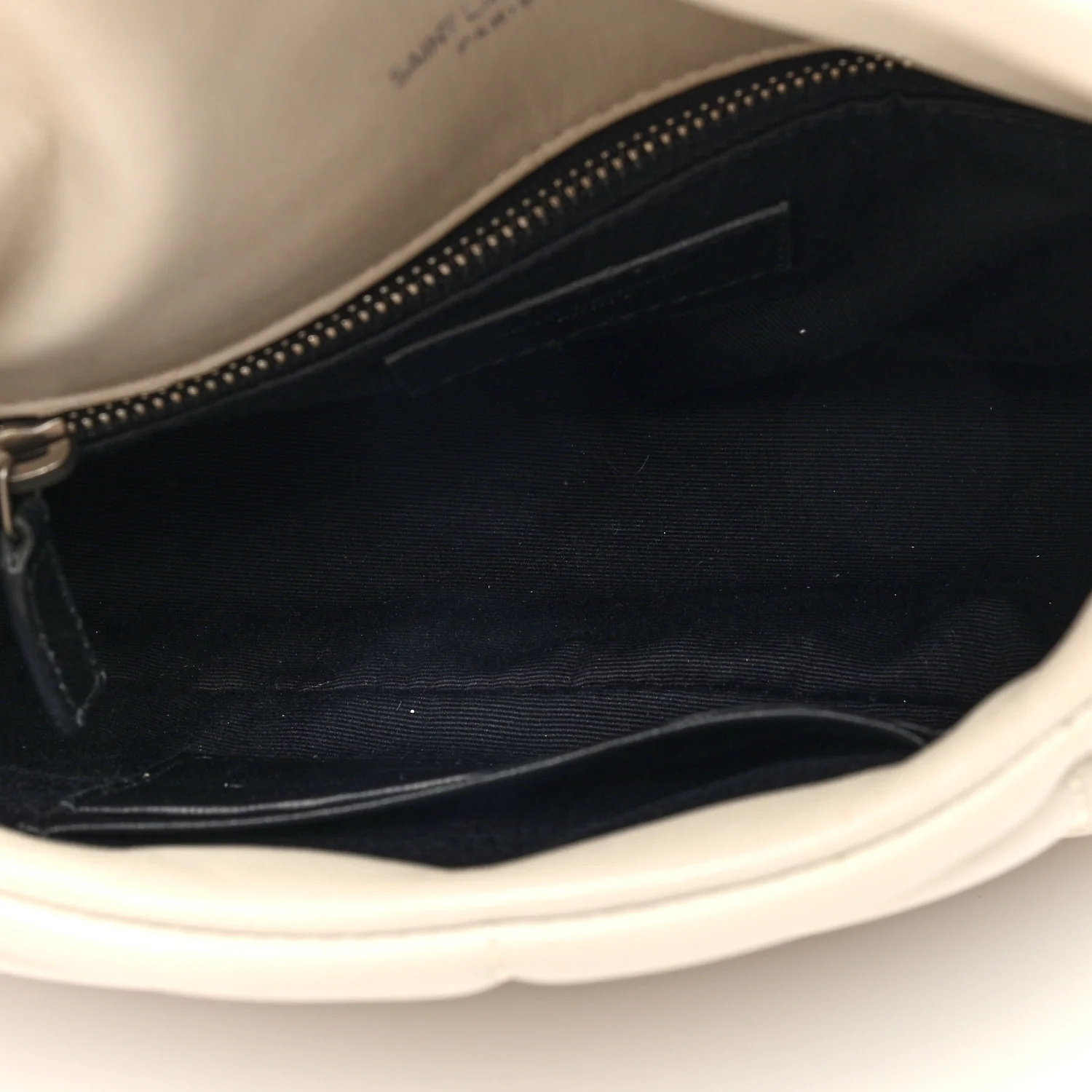 Lambskin Quilted Toy Loulou Puffer Monogram Chain Satchel Crema Soft