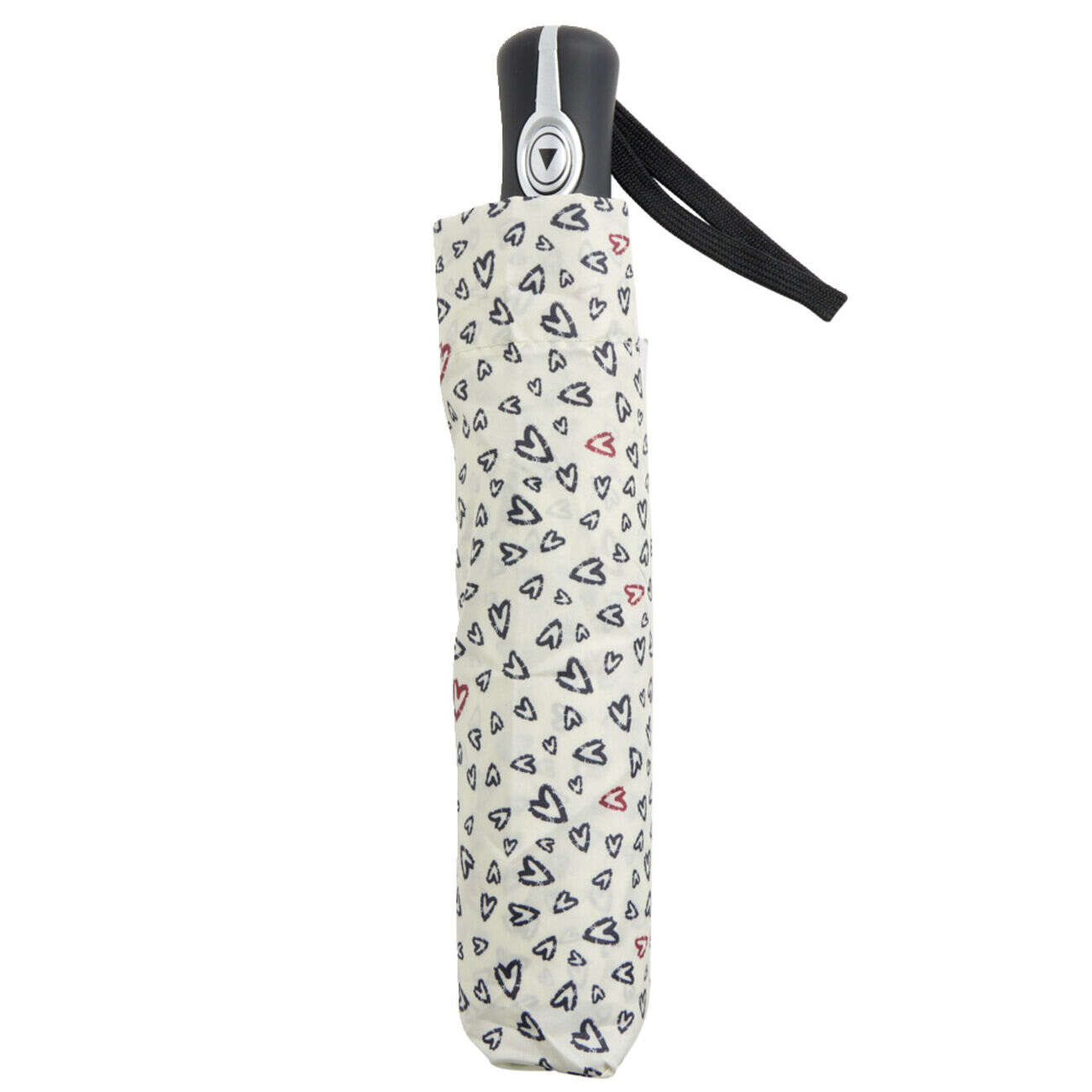 Parapluie pliable automatique motif coeur L24cm