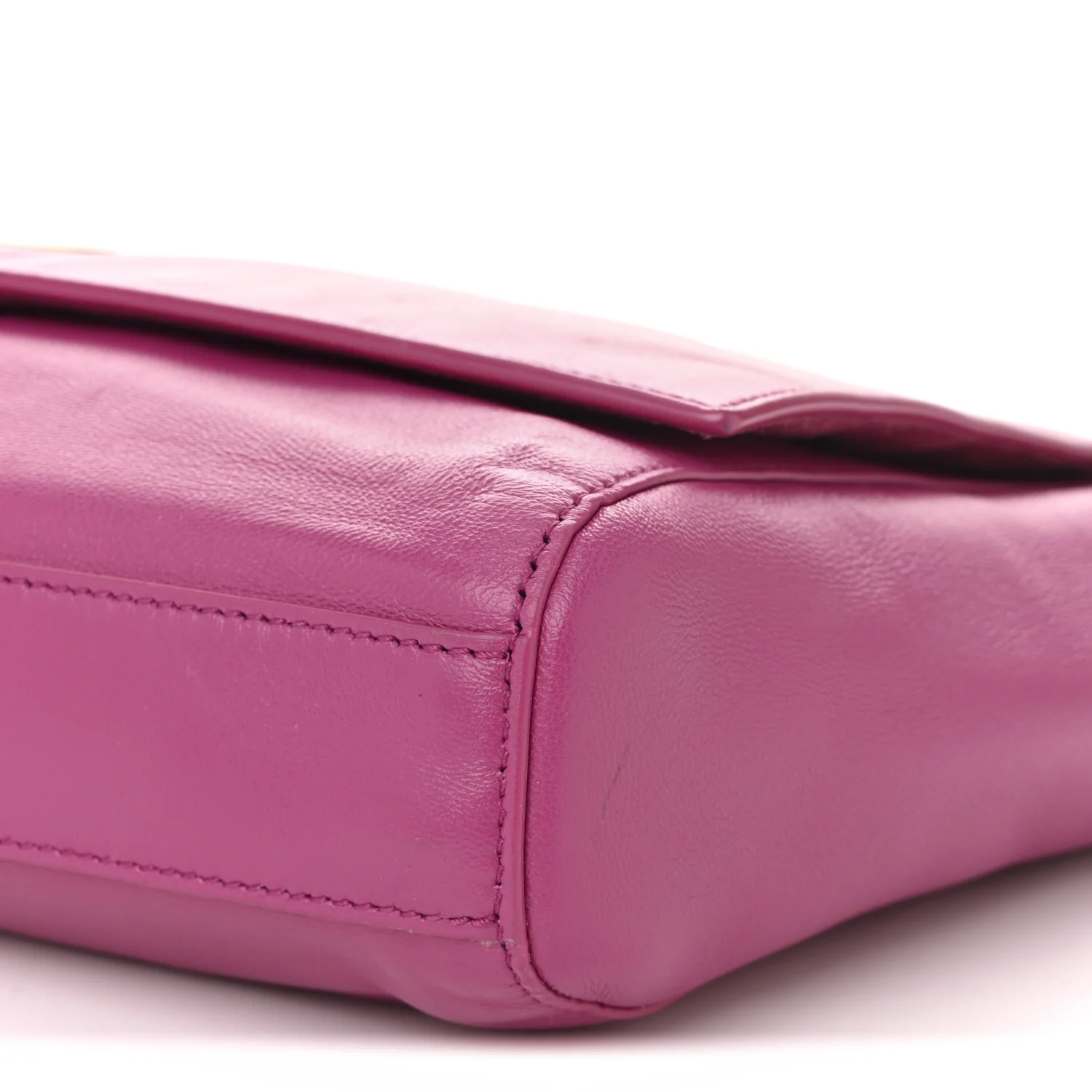 Smooth Calfskin Suede Medium Reversible Monogram Kate Satchel Rose Rubis