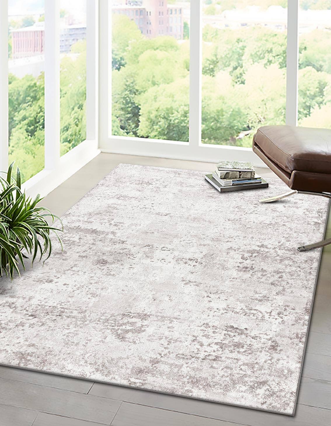 Aurora 7x10 Gray Abstract Area Rug