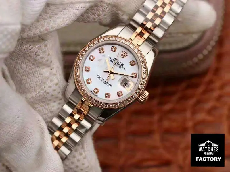 Rolex Lady Datejust Two Tone Bracelet 28MM Enamel Dial