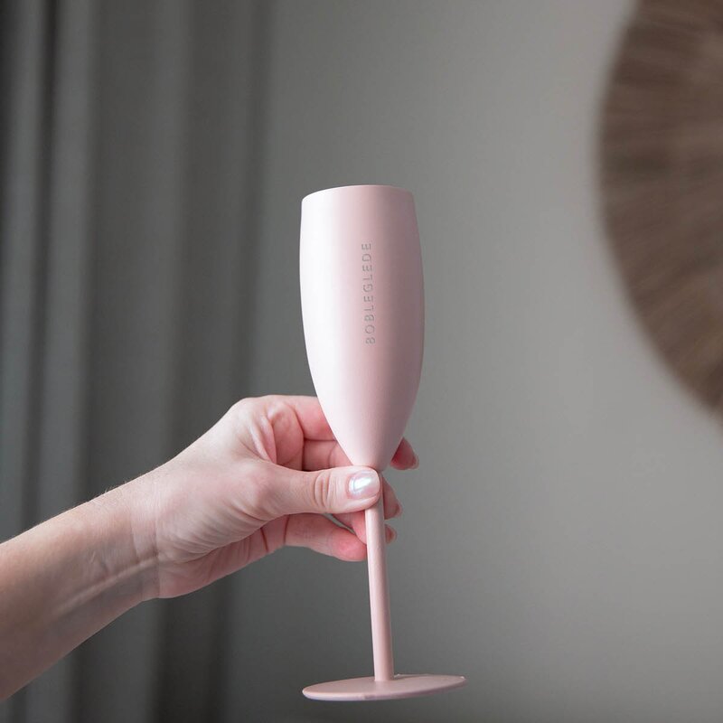 Termo champagneglass BOBLEGLEDE 12 cl dus rosa