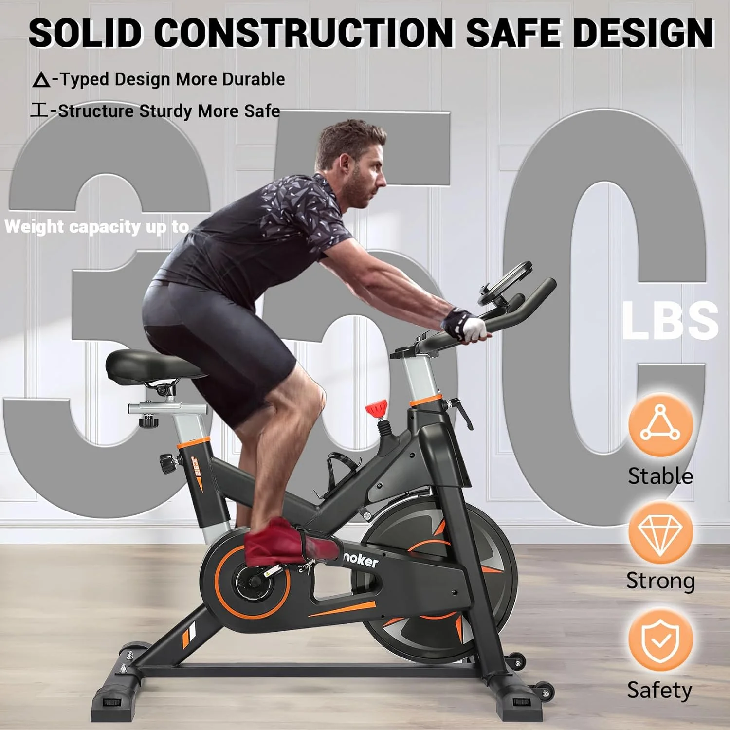Exercise Bike,Magnetic Resistance Stationary Bike, Indoor Cycling Bicycle with Whisper Quiet,with Bottle Holder for Home Gyme Workout - Image 2