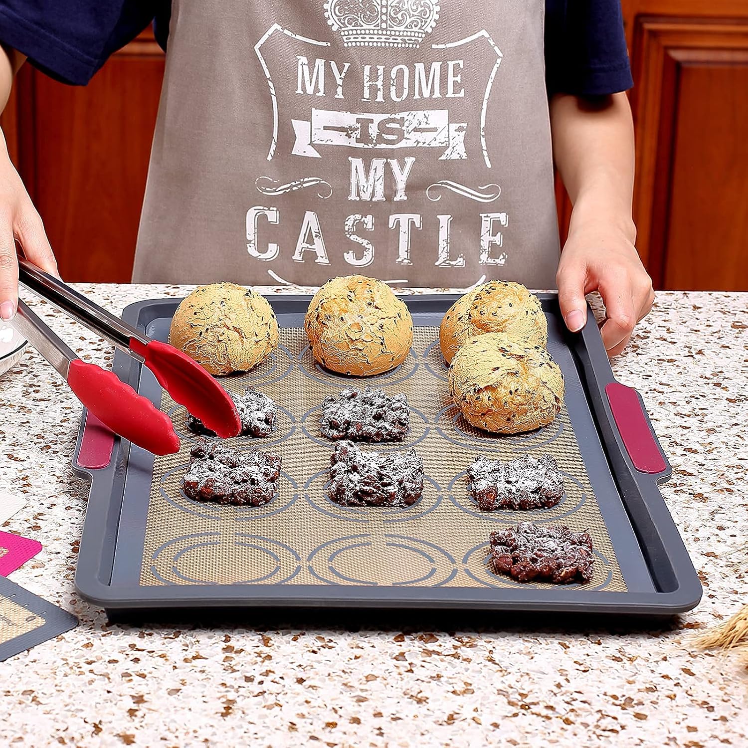 GUANCI Silicone Baking Mat Set of 4, 2 Medium 16.5
