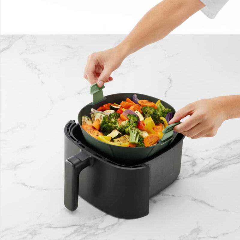Silikonkurv XL til airfryer 25x25 cm grå