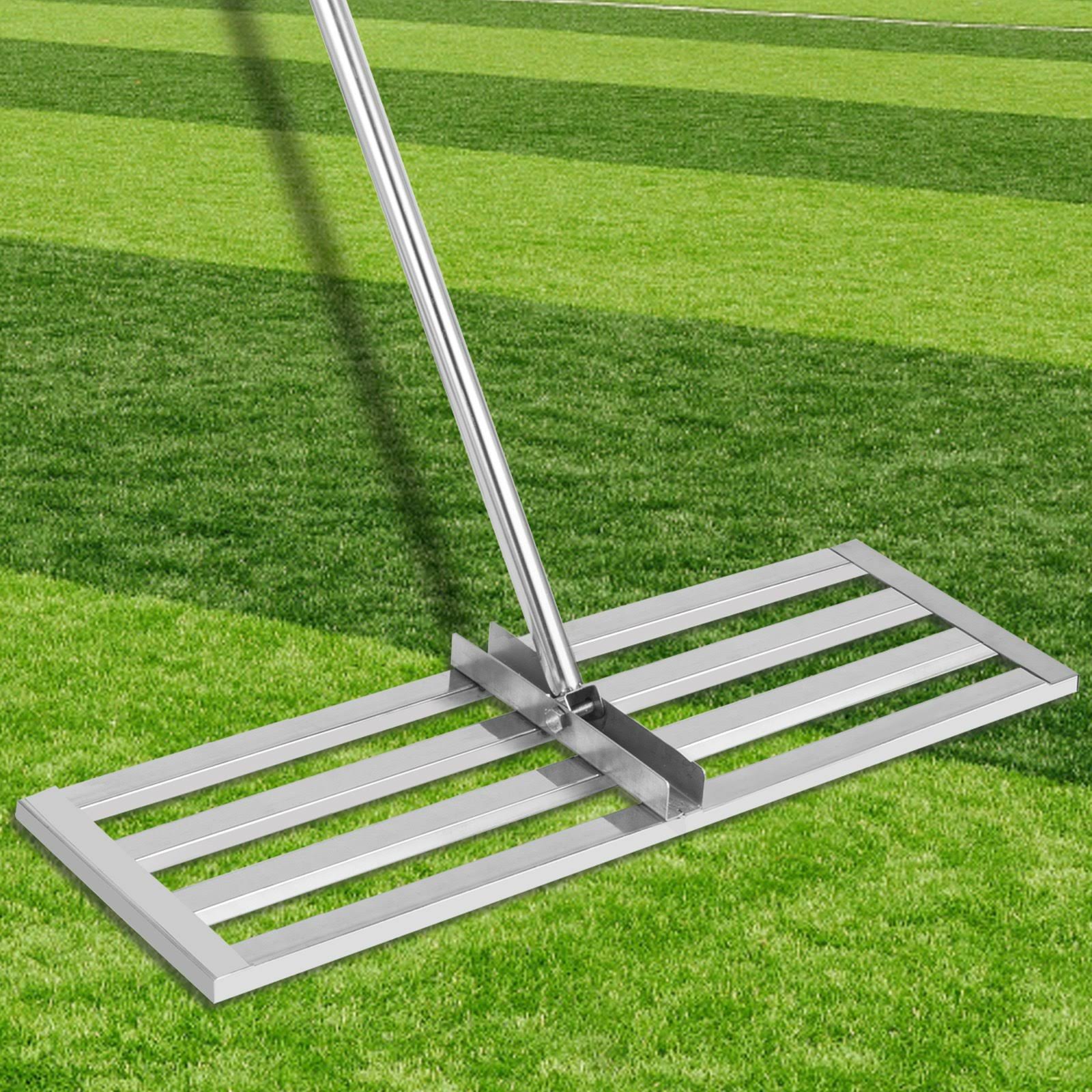 Lawn Leveler Tool 17 in. x 10 in. Lawn Leveling Rake with 77 in. Handle Soil Leveling Tool Stainless Steel Leveling Soil