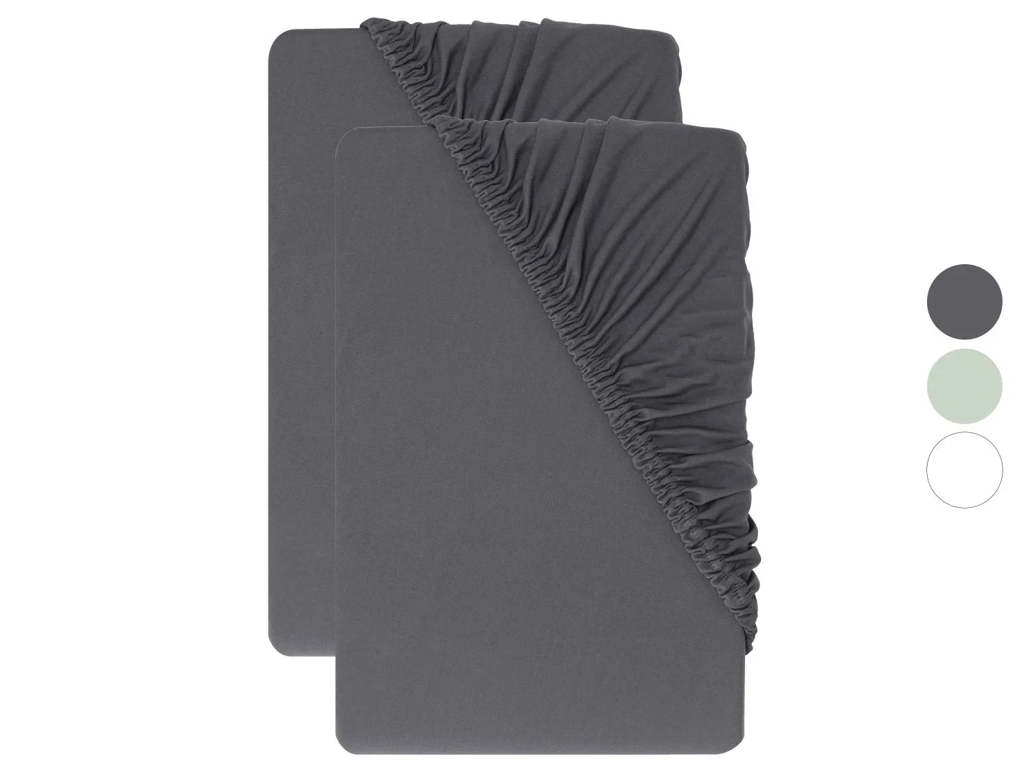 LIVARNO Lot de 2 draps-housses en jersey, 90-100 x 200 cm