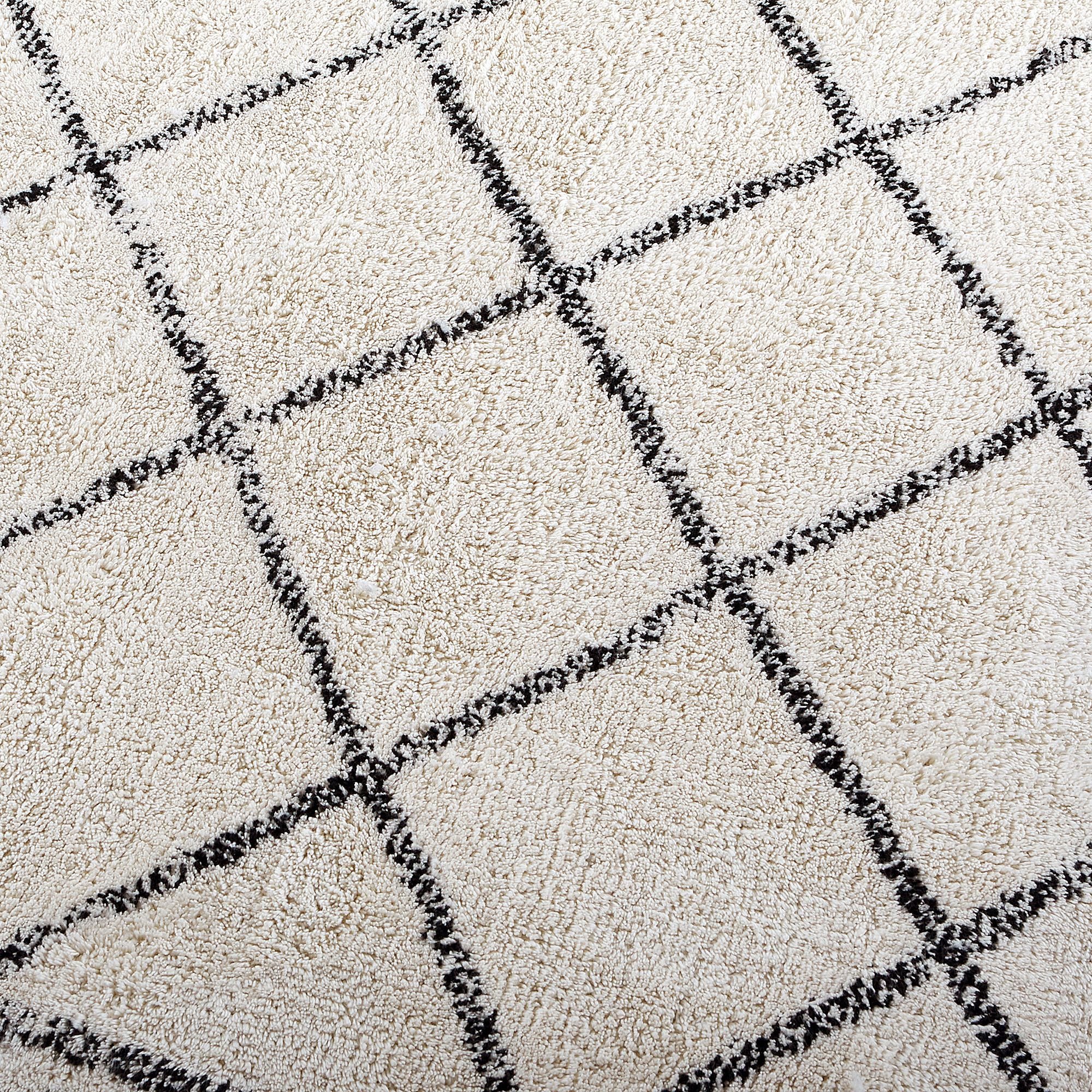 LOSANGE - Tapis inspiration berbère en coton - blanc écru 200x290cm