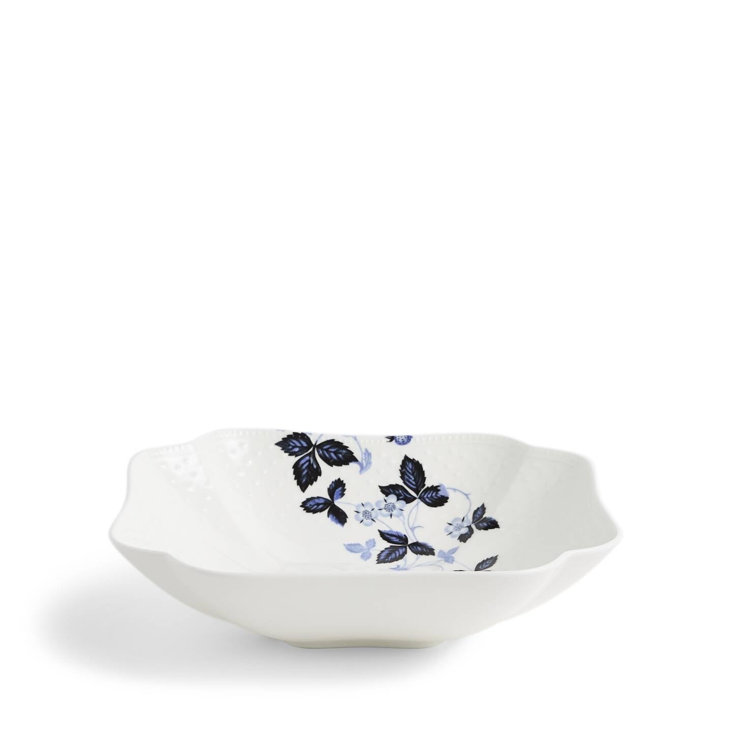 Wild Strawberry Inky Blue Shallow Bowl