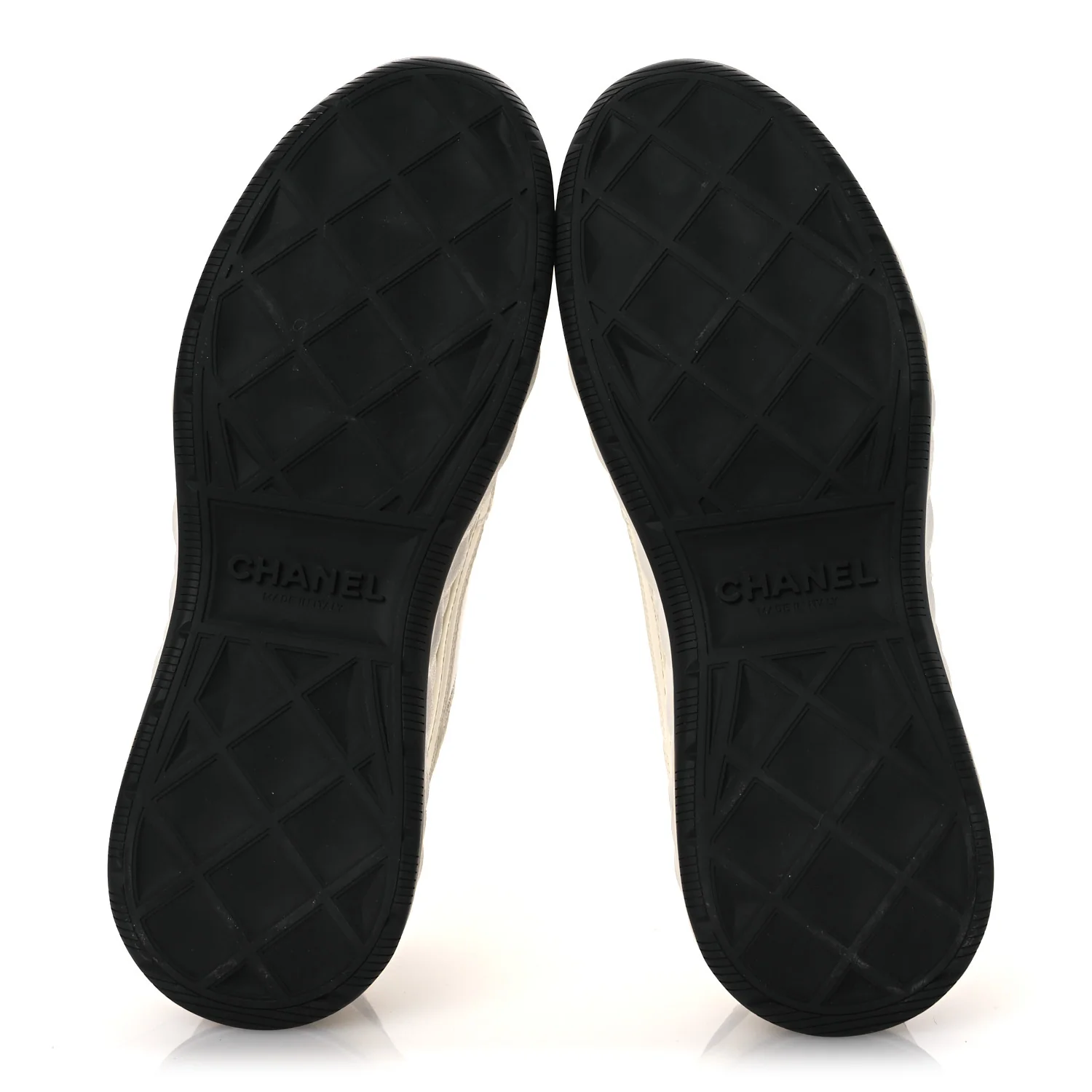 Velvet Calfskin Mixed Fibers CC Sneakers 40.5 Ivory Black