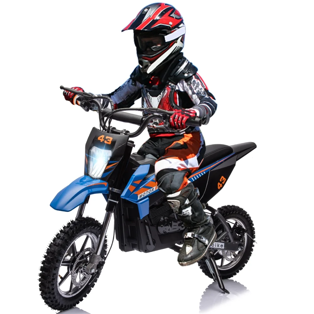 36V Electric Dirt Bike for Kids, Ride on Motorcycle 350W Brushless Motor Fast Speed 15.5MPH with LED Headlight, Leather Seat,Front+Back Brake for Teens Max Load 175lbs(Black) - Image 10