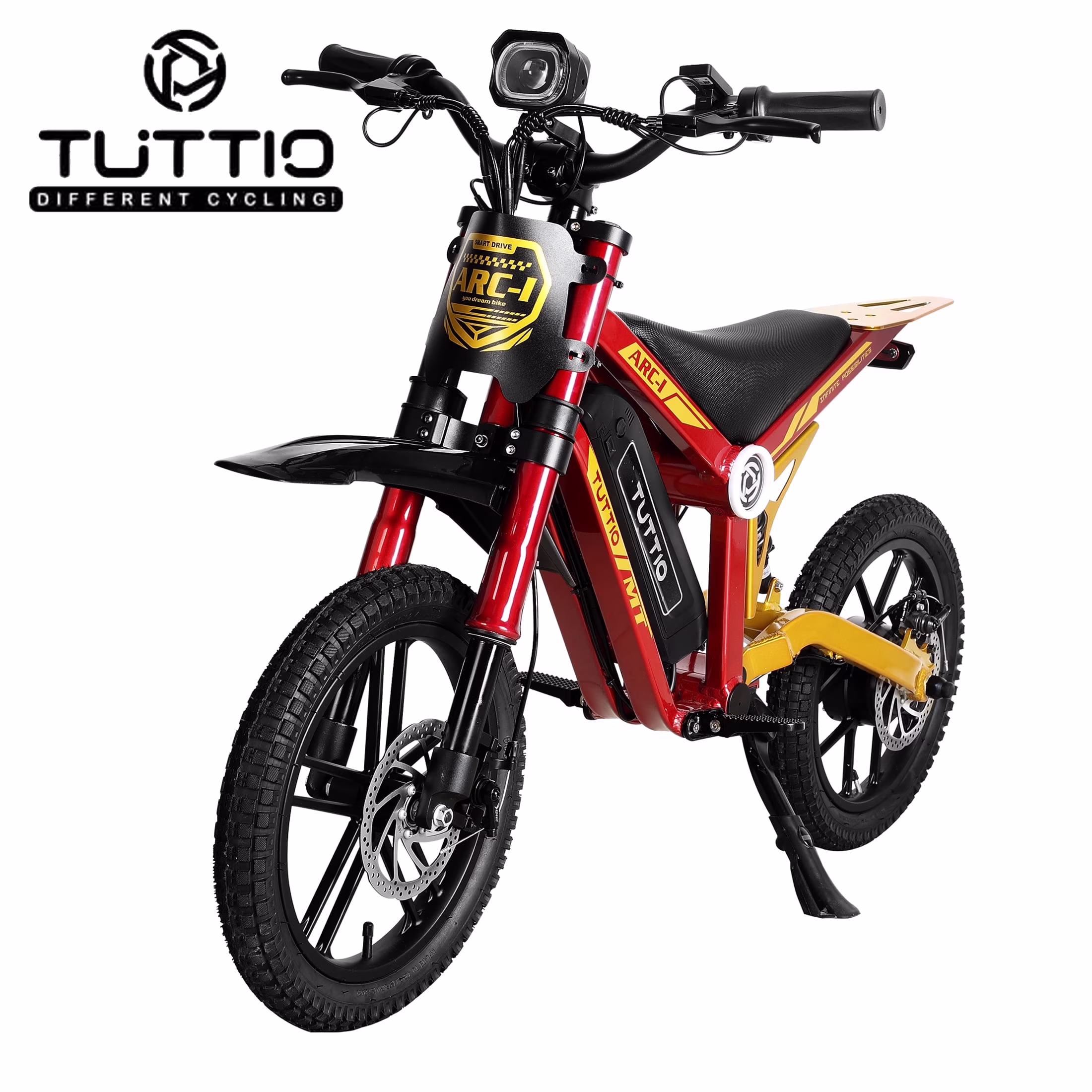 ARC-1 750W Mini Electric Dirt Bike for Kids 8-14, 5-Speed Modes Electric Motorcycle, 22MPH, 16" Tires, 36V Battery, 25 Miles Range(Gold)