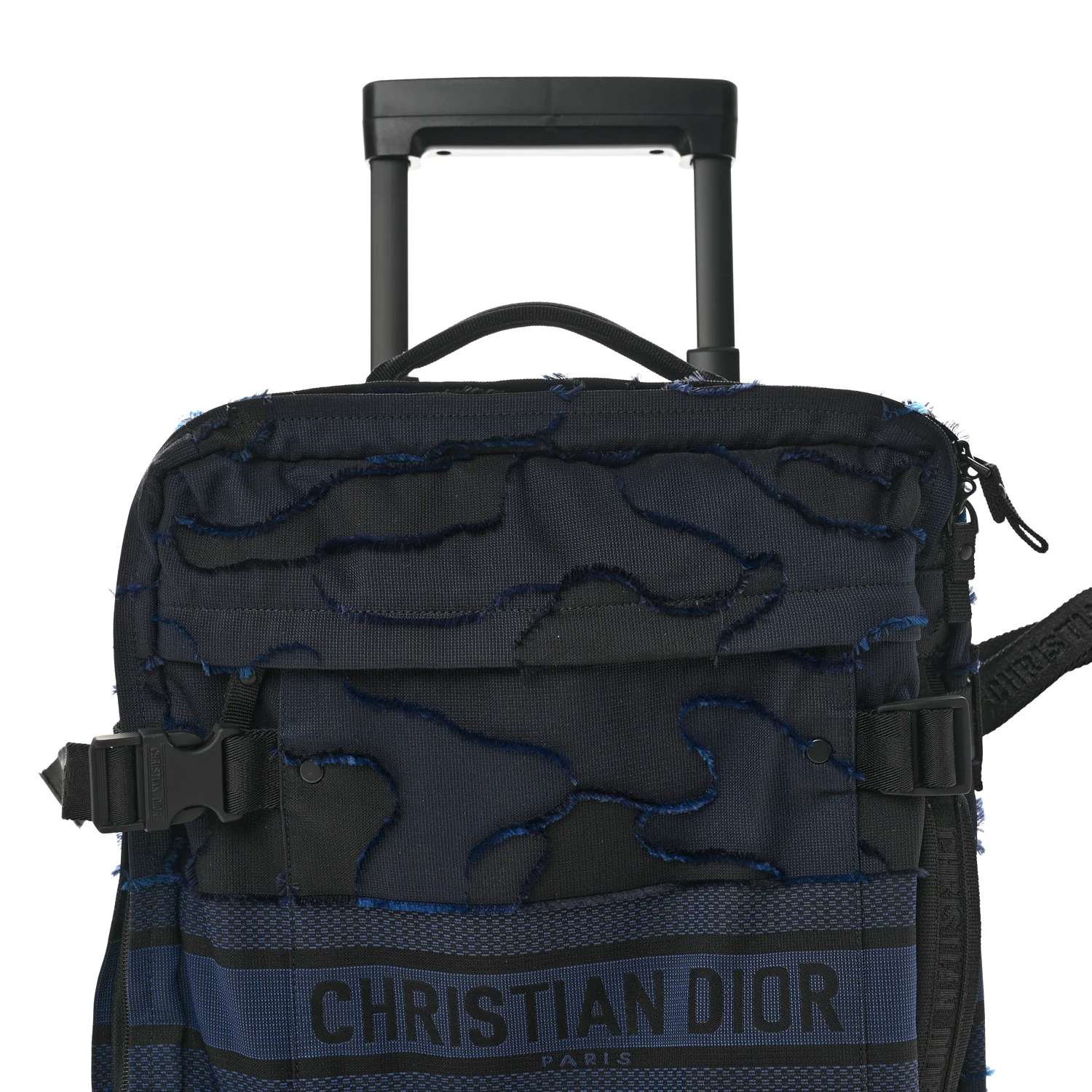 Canvas Small Diortravel Suitcase Blue Multicolor