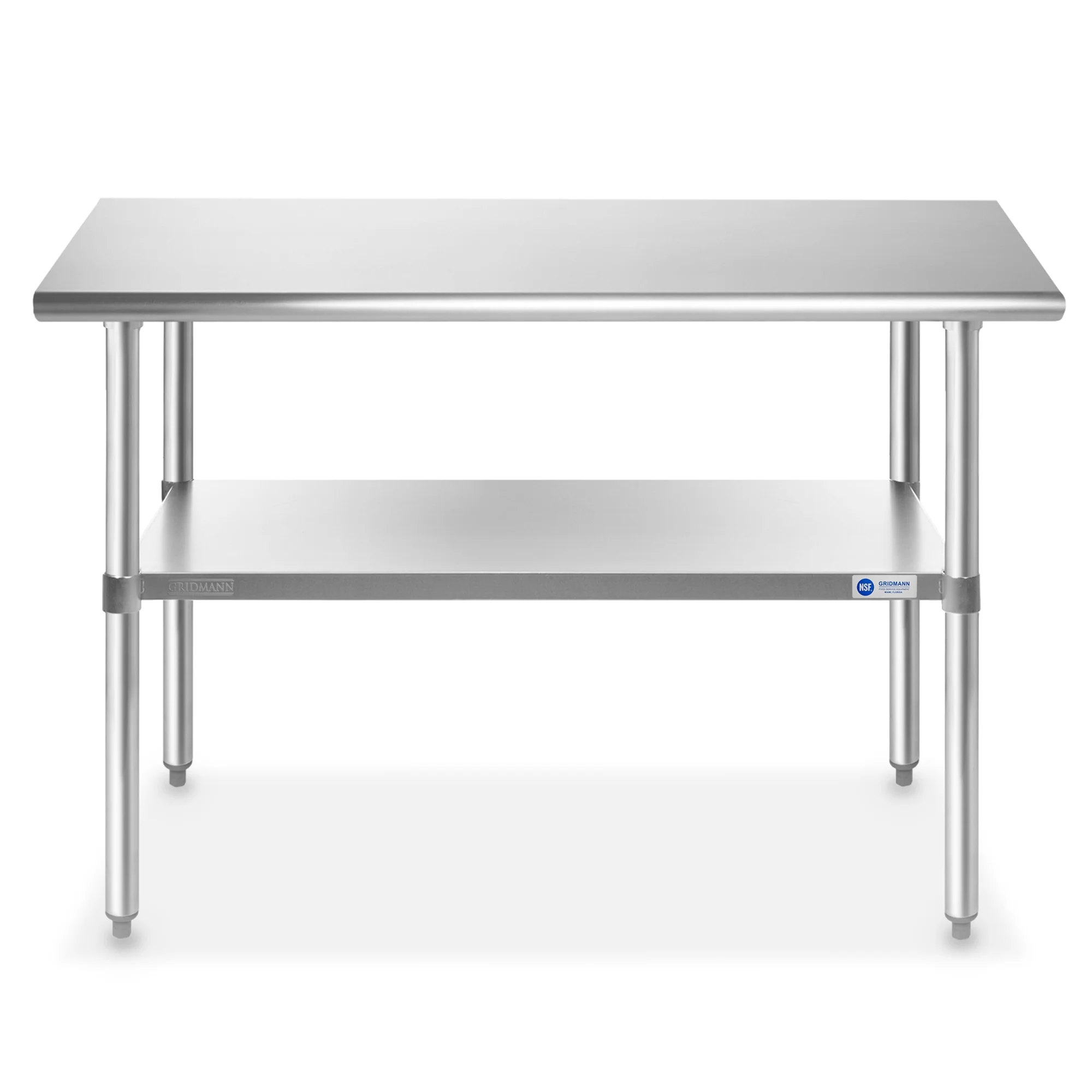 GRIDMANN 48 x 30 in Stainless Steel Table W/ Undershelf, NSF Commercial Kitchen Work & Prep Table