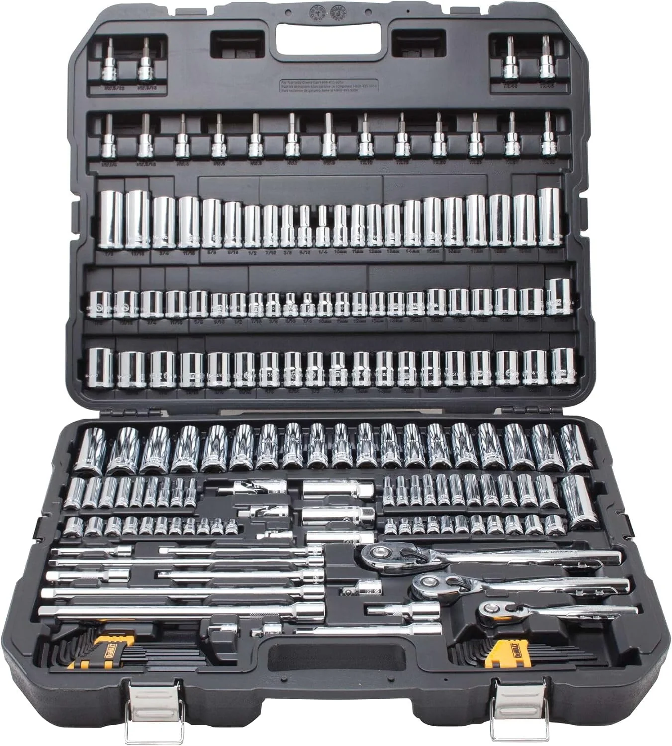 Coffret d'outils de mécanicien, SAE et métrique, tailles d'entraînement 1/2, 1/4, 3/8, 192 pièces.