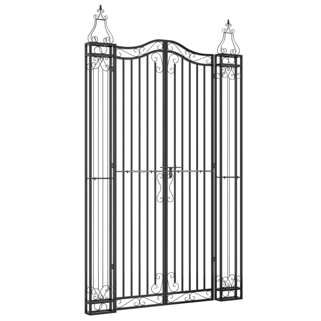 vidaXL Garden Gate Ornamental Fence Gate with Bolt Hinge Trellis Wrought Iron