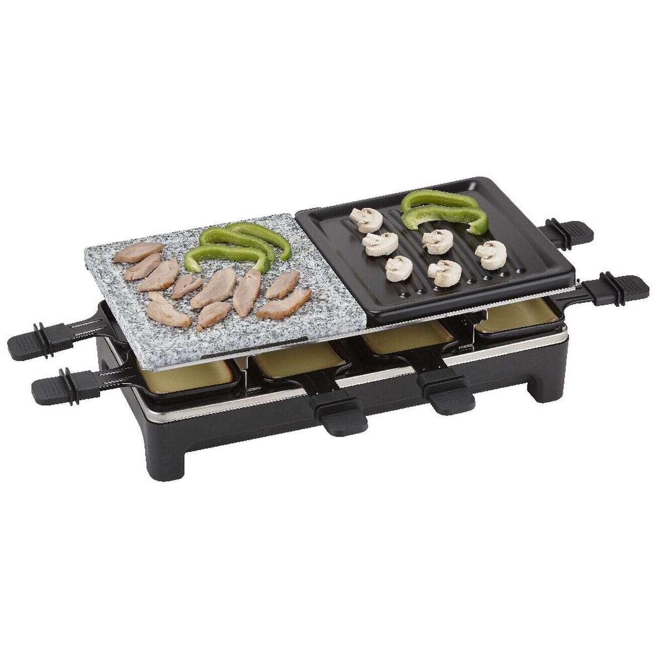 Appareil à raclette avec pierre de cuisson 8 personnes 1500W
