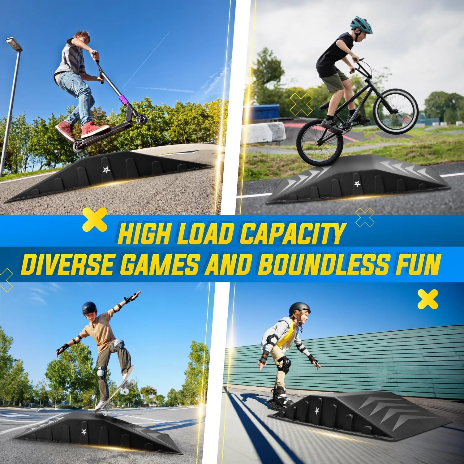 Single-Piece Skateboard Ramp, Bike Ramp, Skate Ramp Design for Beginners, More Durable, Safe, Capacity 220Lbs - Image 3