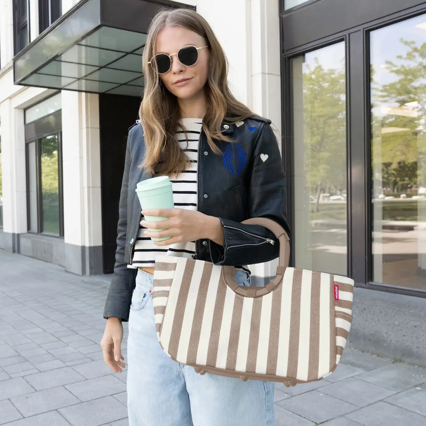 loopshopper M summerstripes coffee