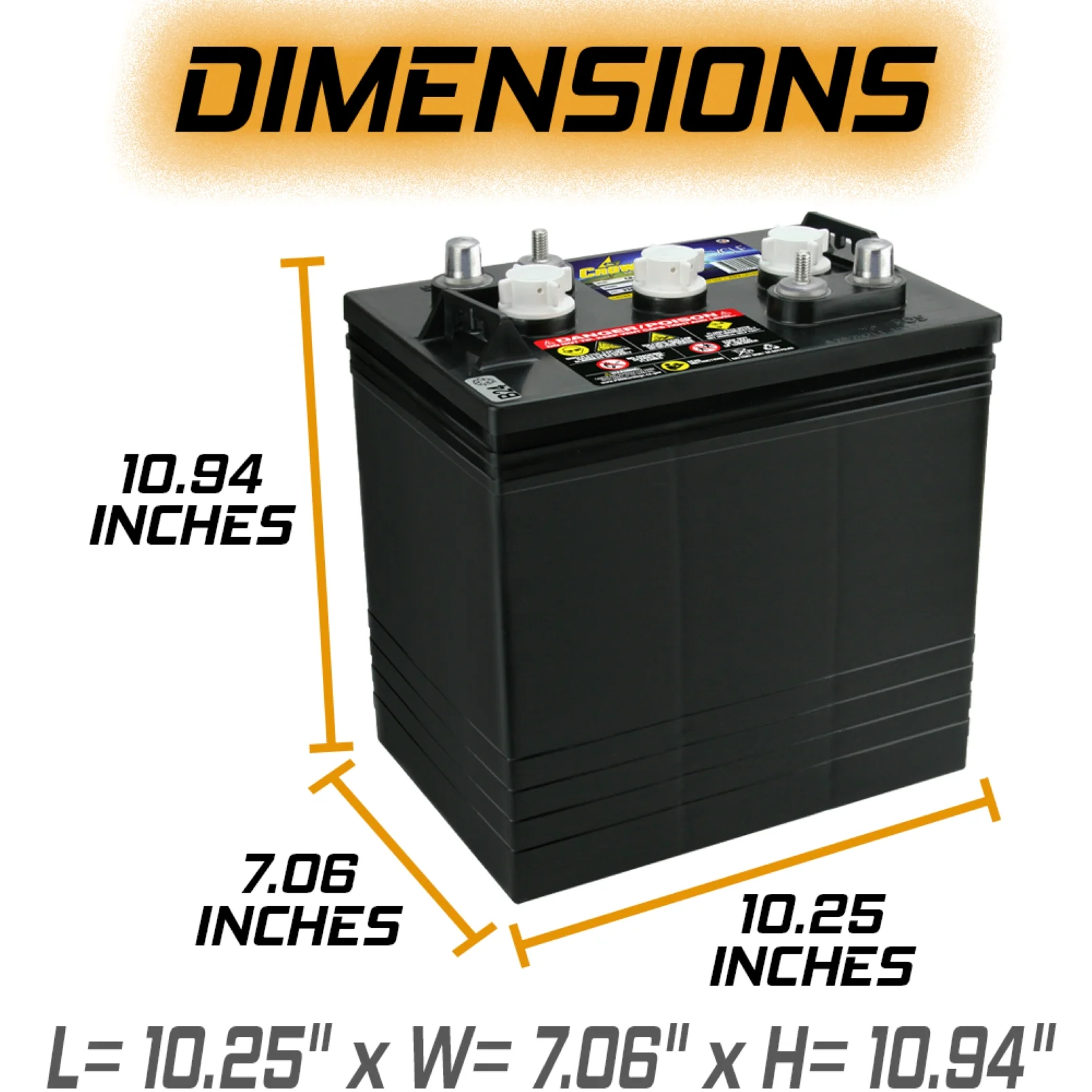 BCI Group GC2 6V 240AH Deep Cycle Golf Cart and Scrubber Battery X6 - Image 4
