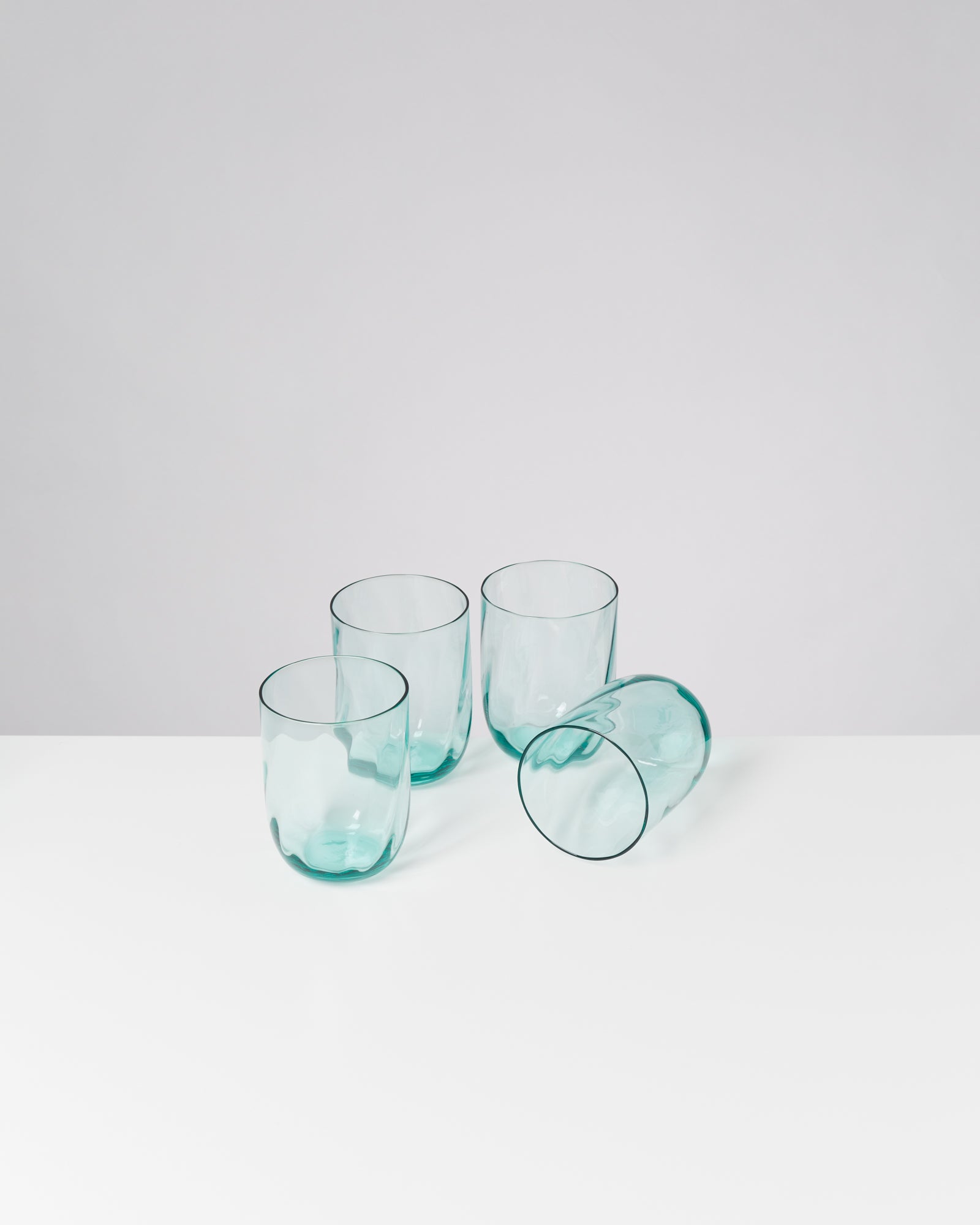 CALMA - LARGE GLASS SWIRL GREEN SET OF 4