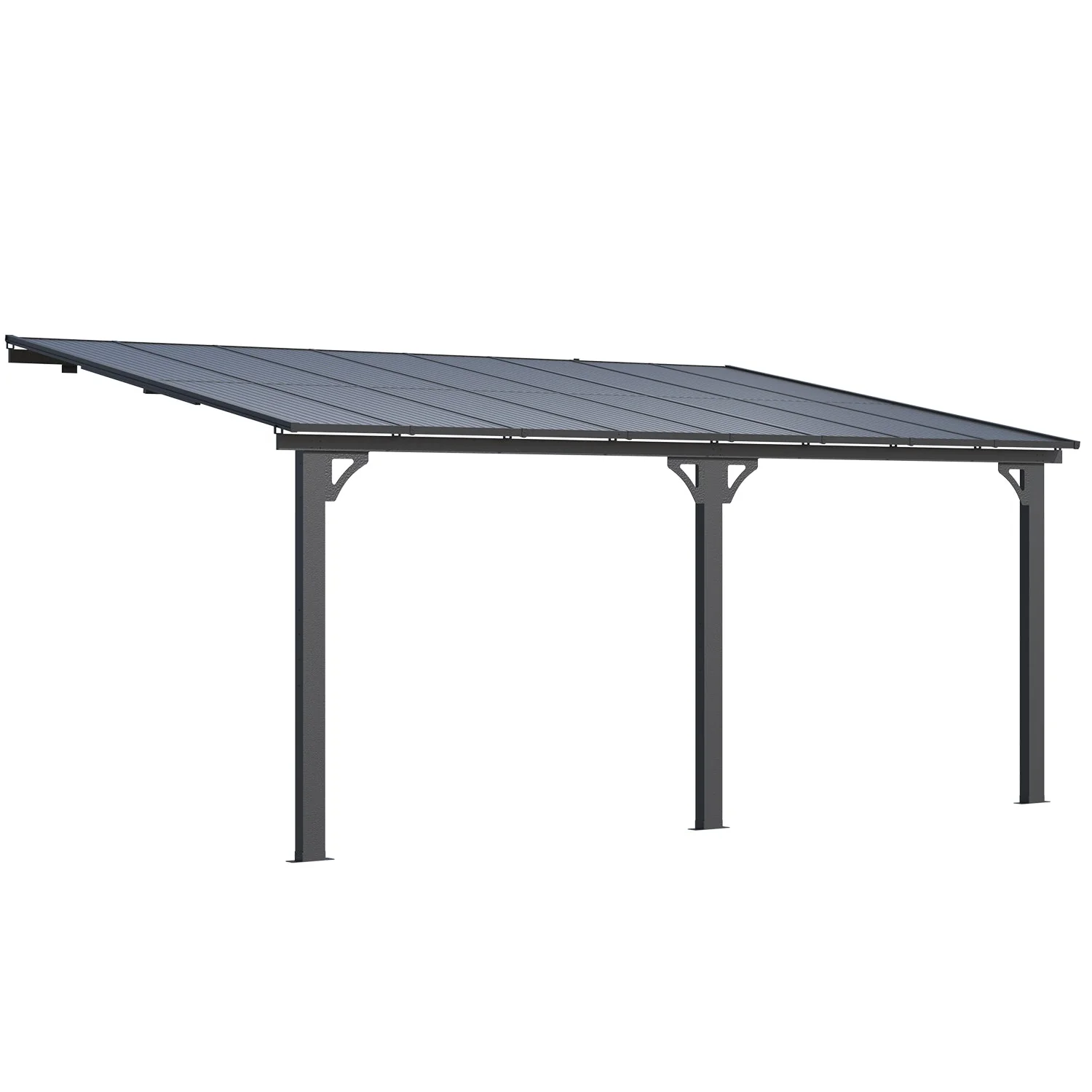 AECOJOY 16'x10' Adjustable Height Wall Mounted Outdoor Gazebos Pergola