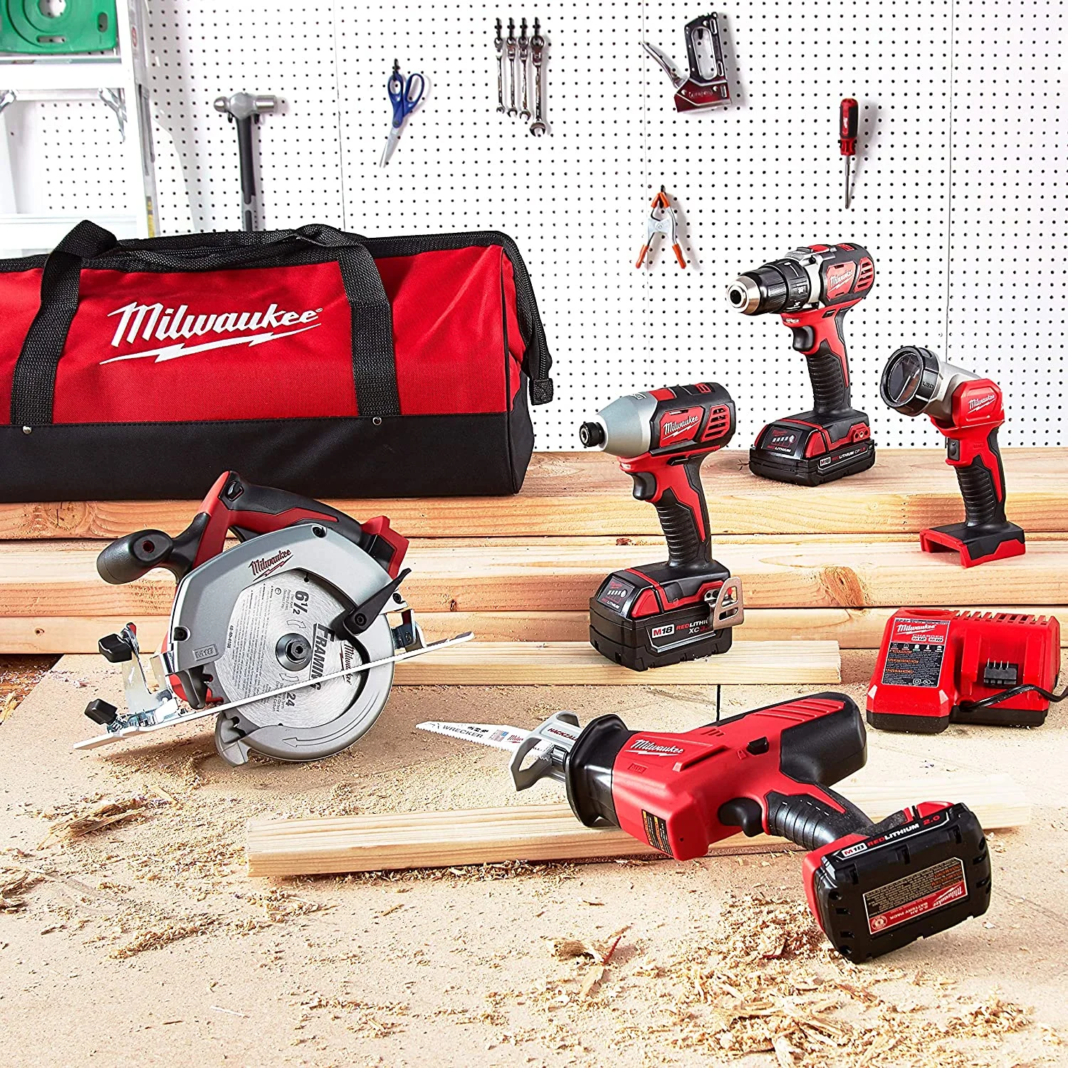 M18 18V Lithium-Ion Cordless Power Tool Set, 5 Pack - Image 5