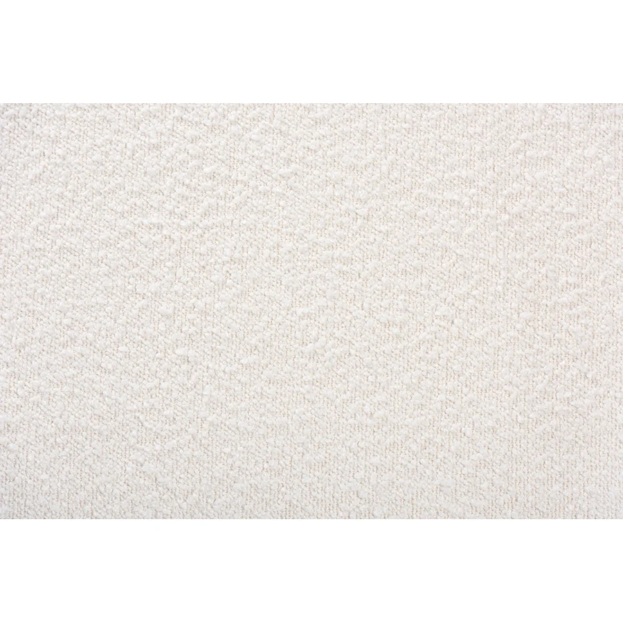Rika Japandi Cream Boucle Fabric and Walnut Brown Finished Wood Bench - Image 6
