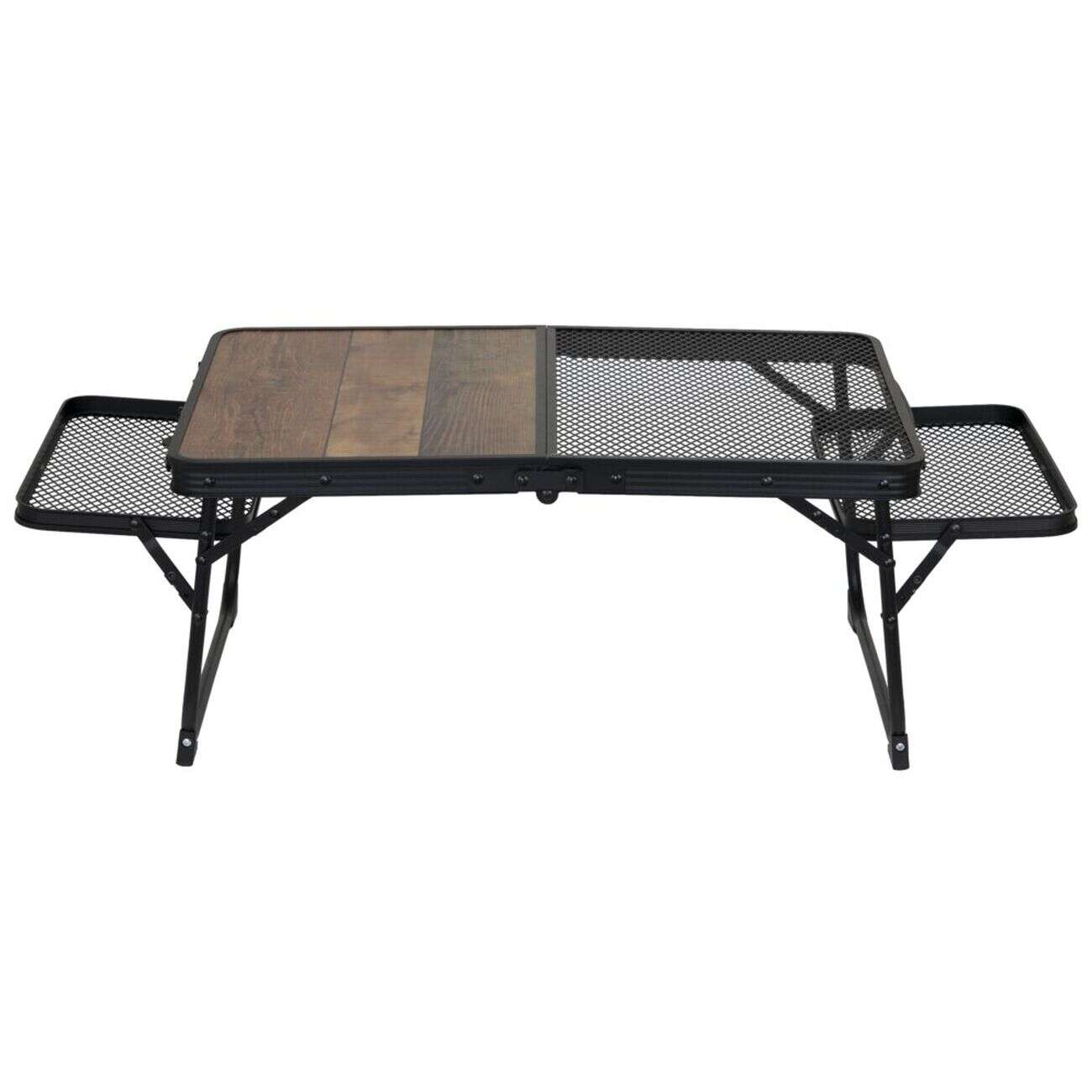 Table basse pliable bois et métal finition grille noir 91x42xH29,5cm