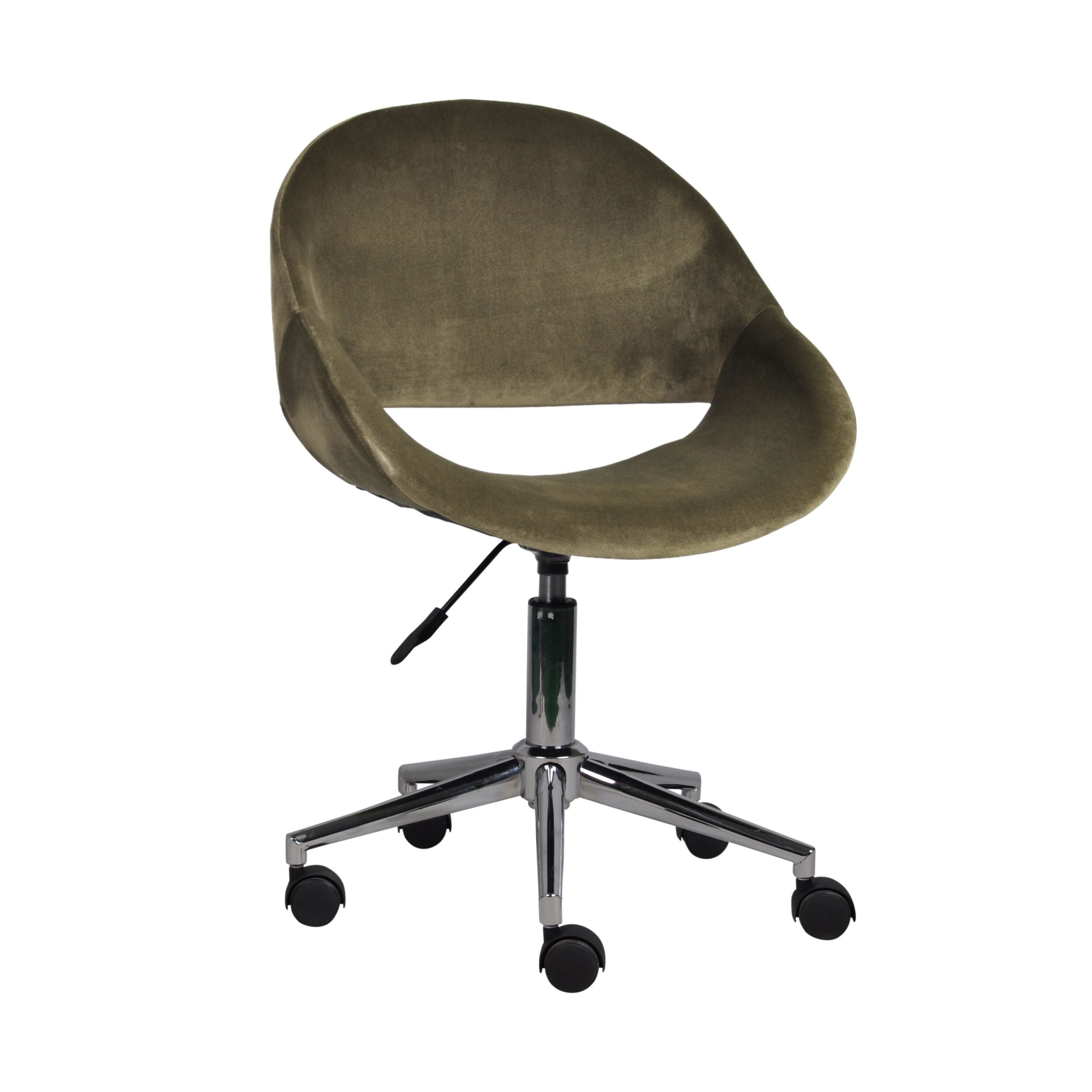 Kip Velvet Desk Chair Velvet Forrest Green
