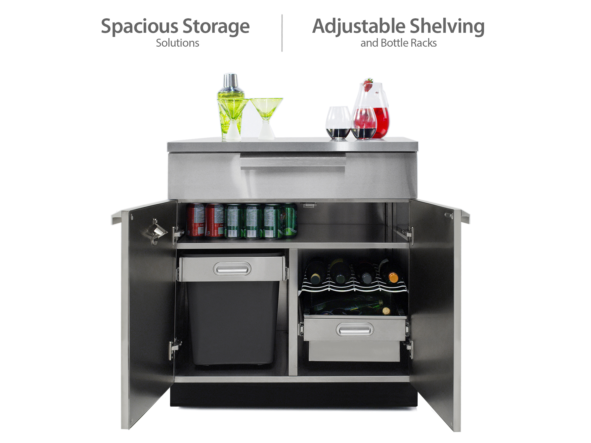 Outdoor Kitchen Stainless Steel 3 Piece Cabinet Set with Sink, Bar and Grill Cabinet - Image 3