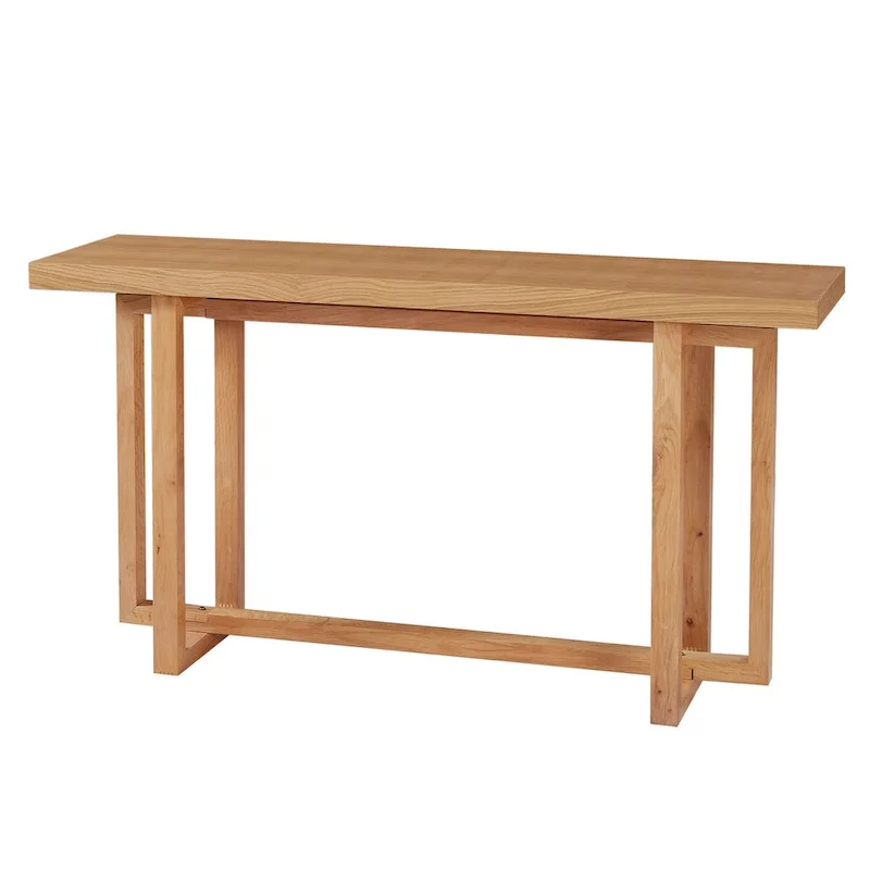 59 in. Rectangular Console Table with MDF Top and Rubberwood Legs