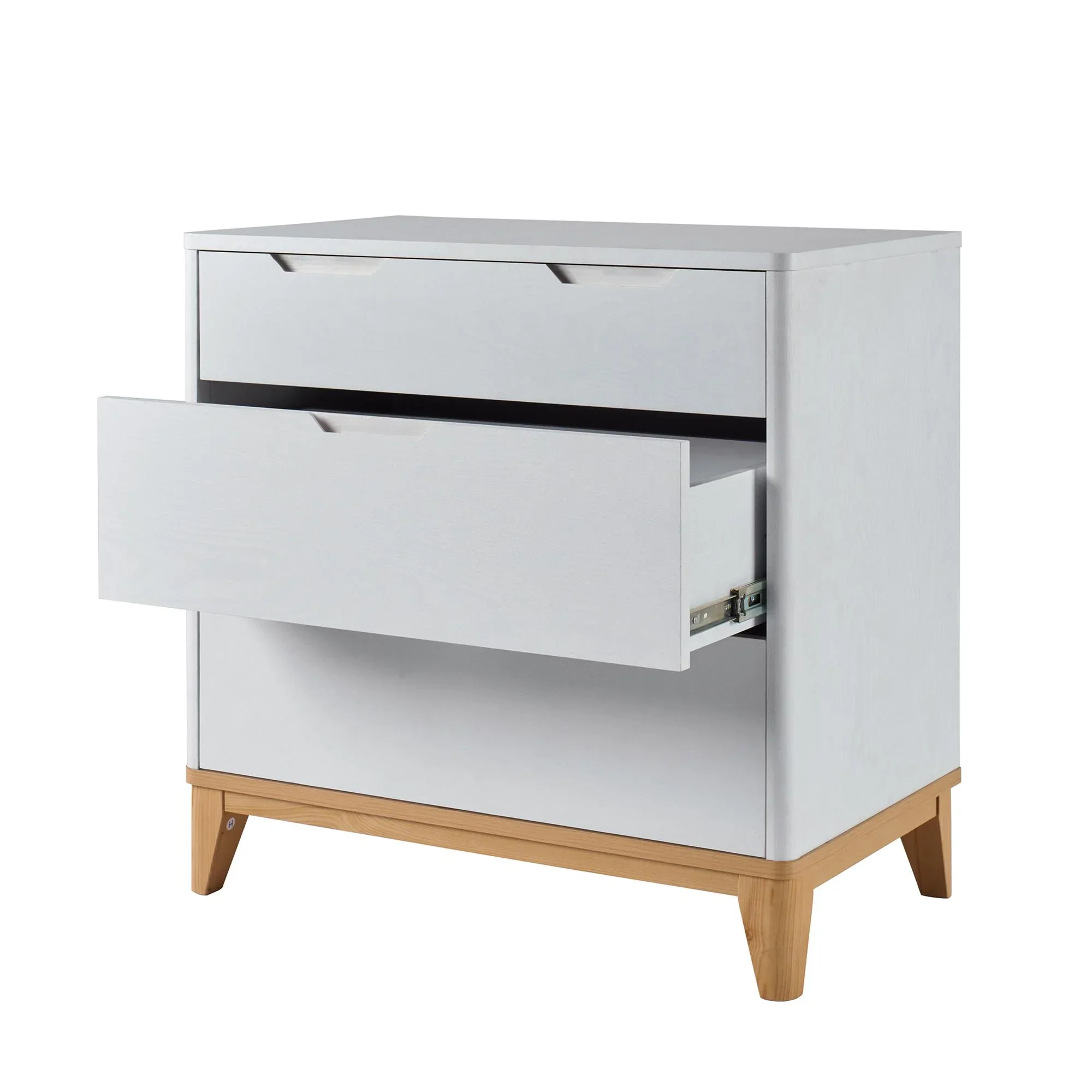 Better Homes & Gardens Leighton 3 Drawer Dresser, White and Natural