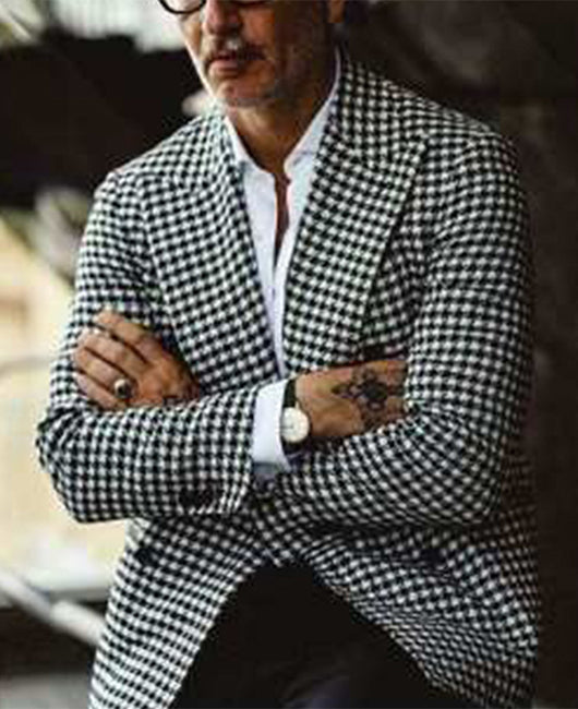 Blazer croisé à carreaux