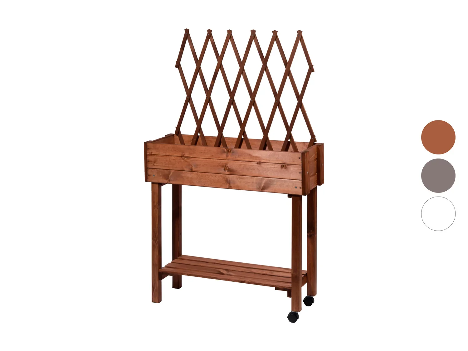 dobar Jardinire surleve  roulettes avec treillis, L 79 x l 28,5 x H130 cm