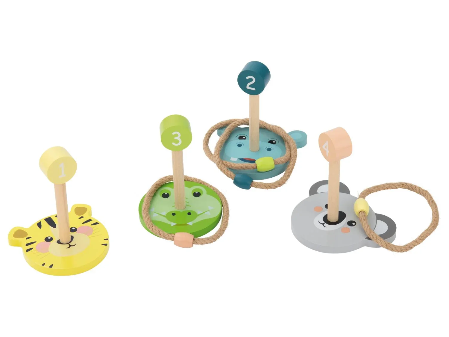 lupilu Jeu de quilles animaux ou Jeu de croquet ou Jeu de lancer d'anneaux animaux