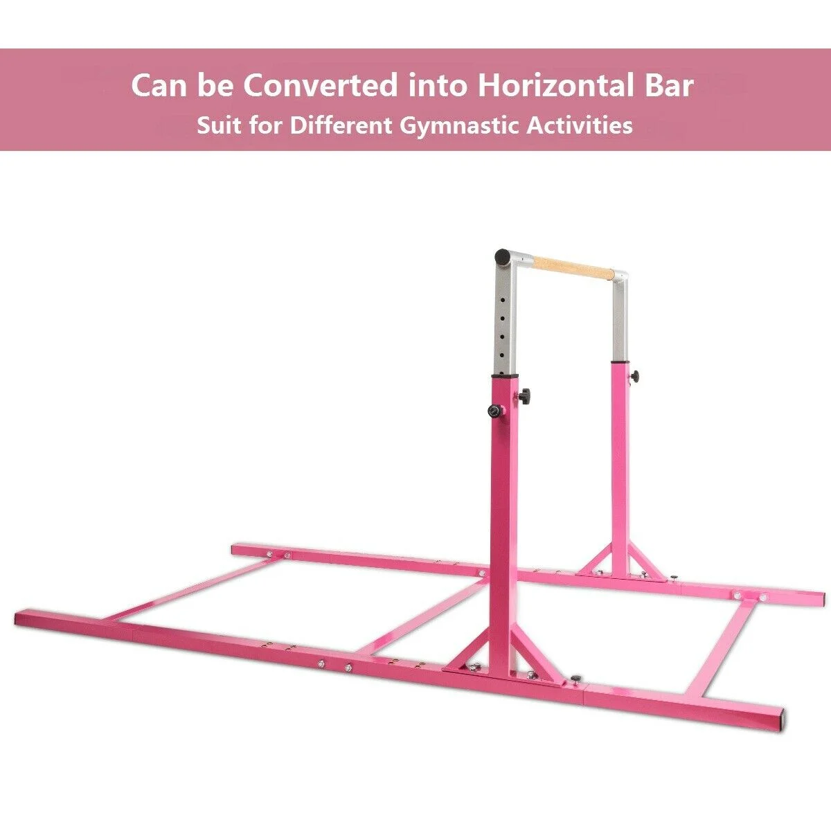 Kids Gymnastics Parallel Bars Double Horizontal Bars Adjustable Width Height - Image 4