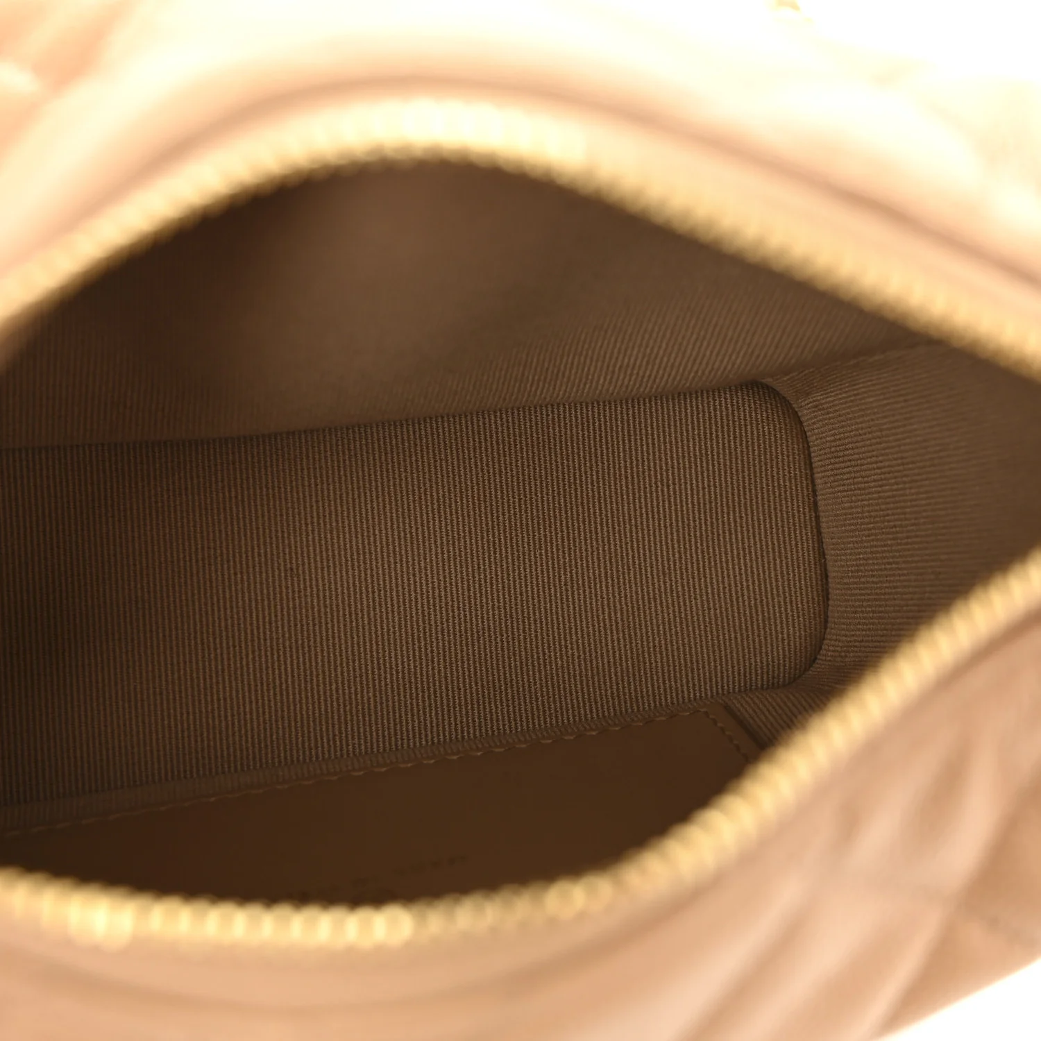 Shiny Caviar My Cush Hobo Clutch With Chain Beige