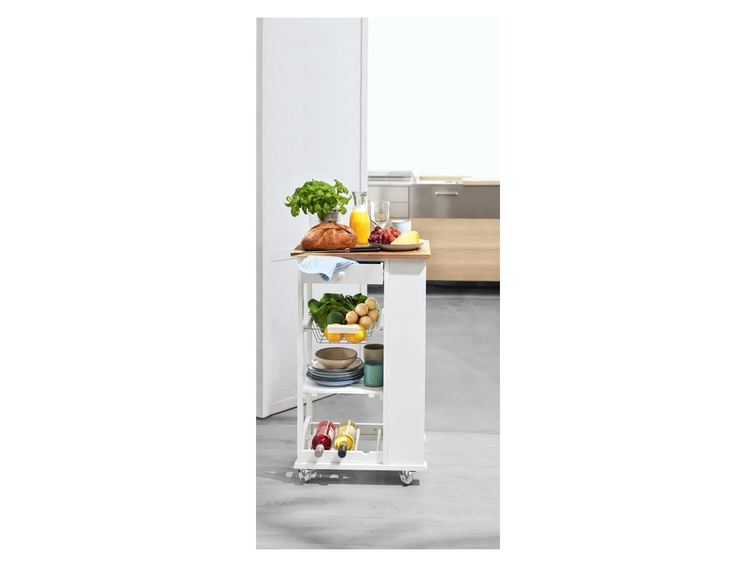 LIVARNO home Desserte de cuisine, 50 x 38,5 x 86,5 cm