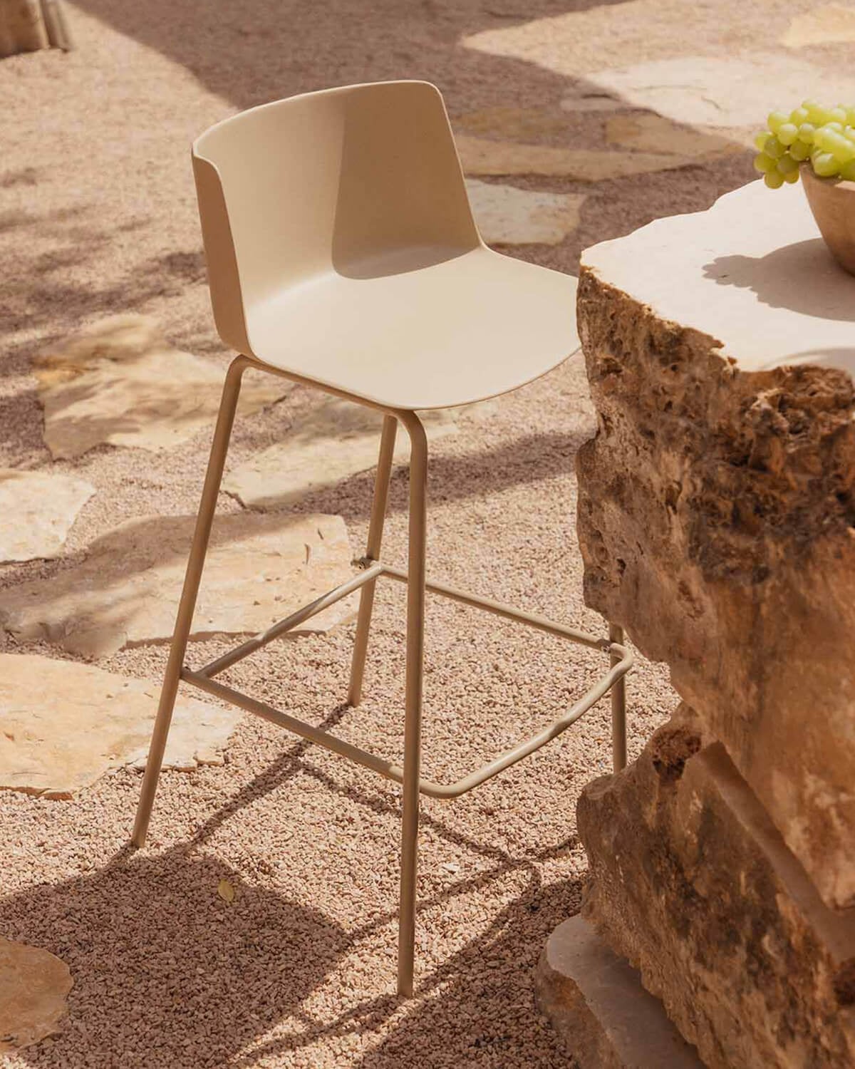 Meivy - Taburete Alto de Exterior de Polipropileno y Metal (74 cm) Meivy