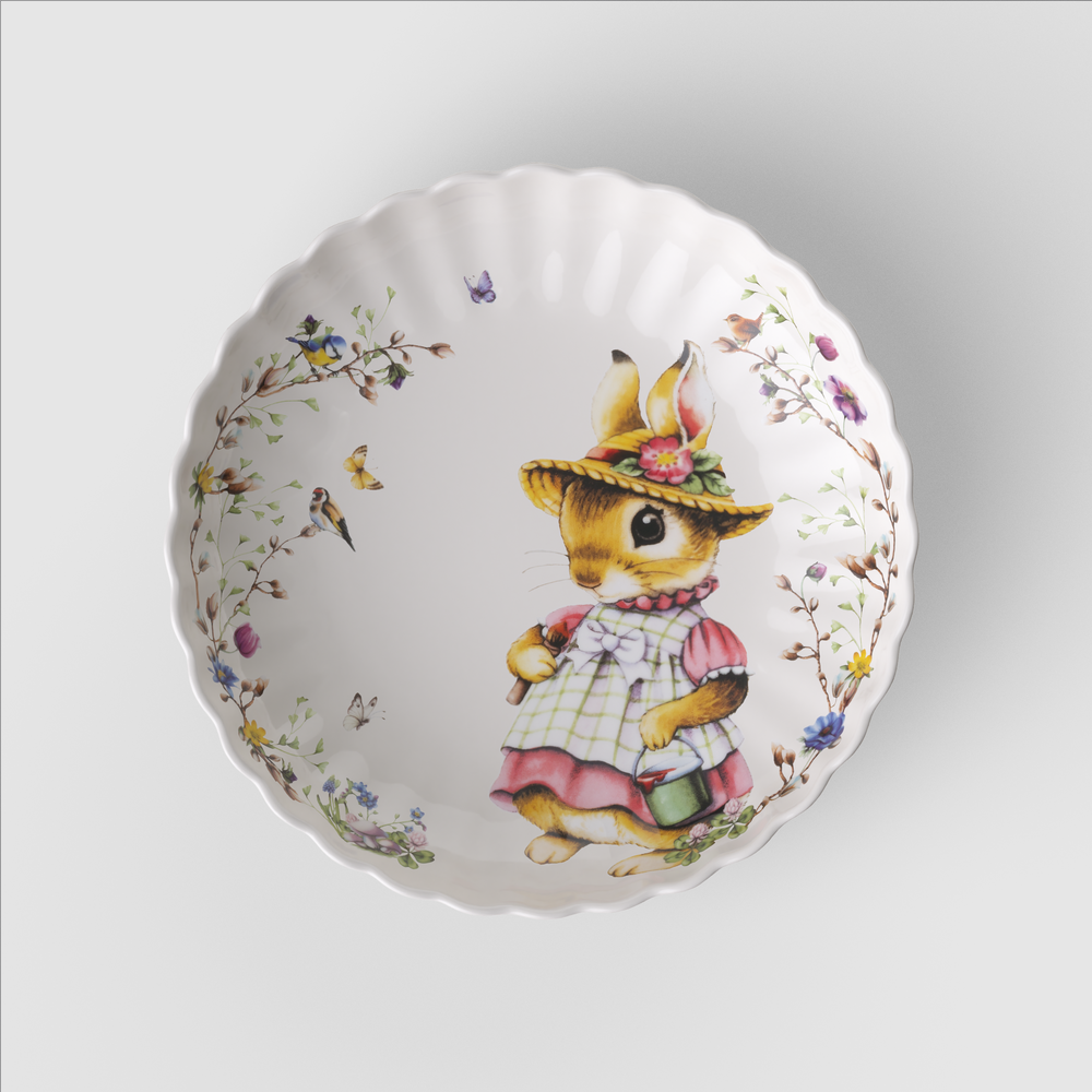 Spring Fantasy Appetizer/ Dessert Bowl - Green, 23.7 oz, Premium Porcelain