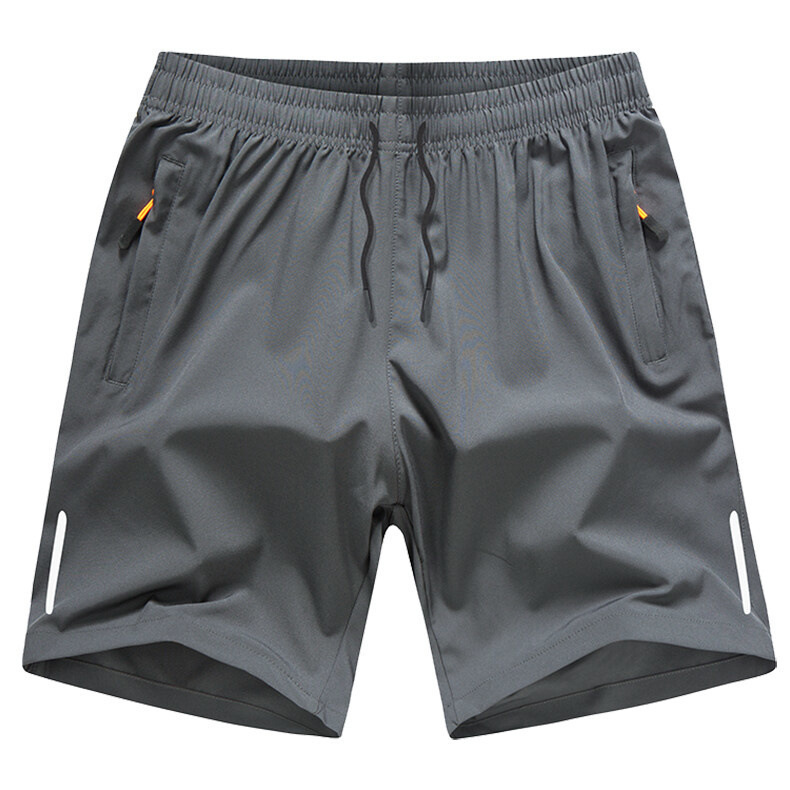 Men's summer ice silk sports quick-dry shorts, loose 5-point large shorts for outdoor wear, beach casual mid-length shorts wholesale