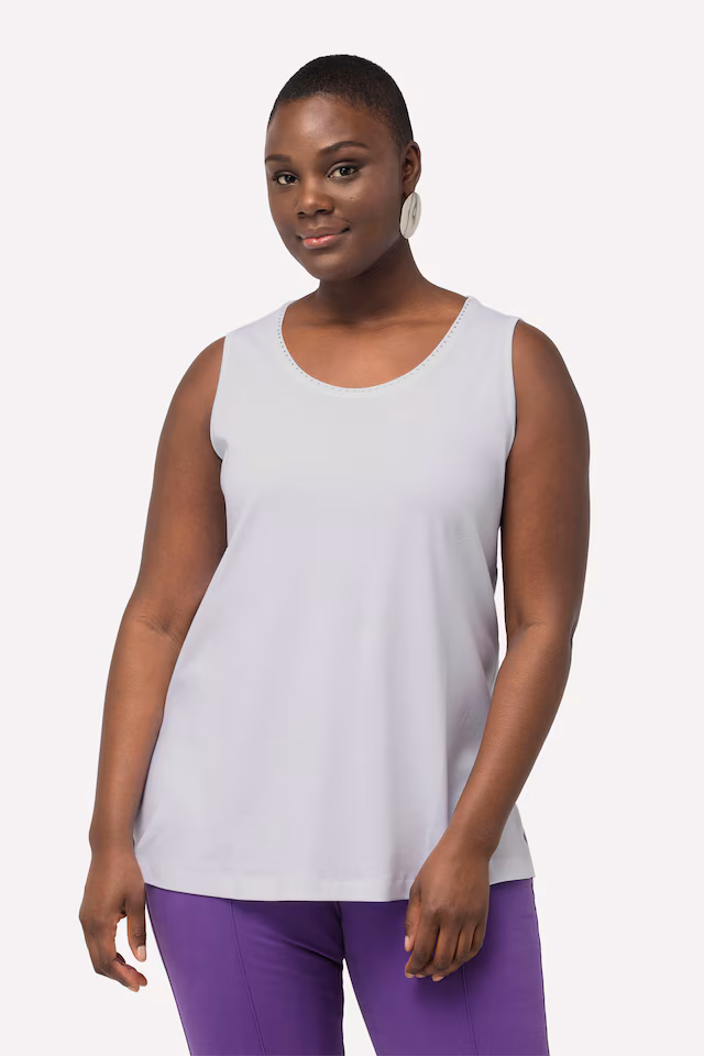 Rhinestone Pima Cotton Tank Top