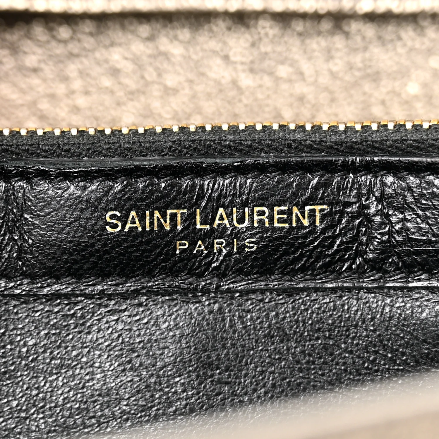 Grained Metallic Calfskin Monogram Chain Wallet Bronze