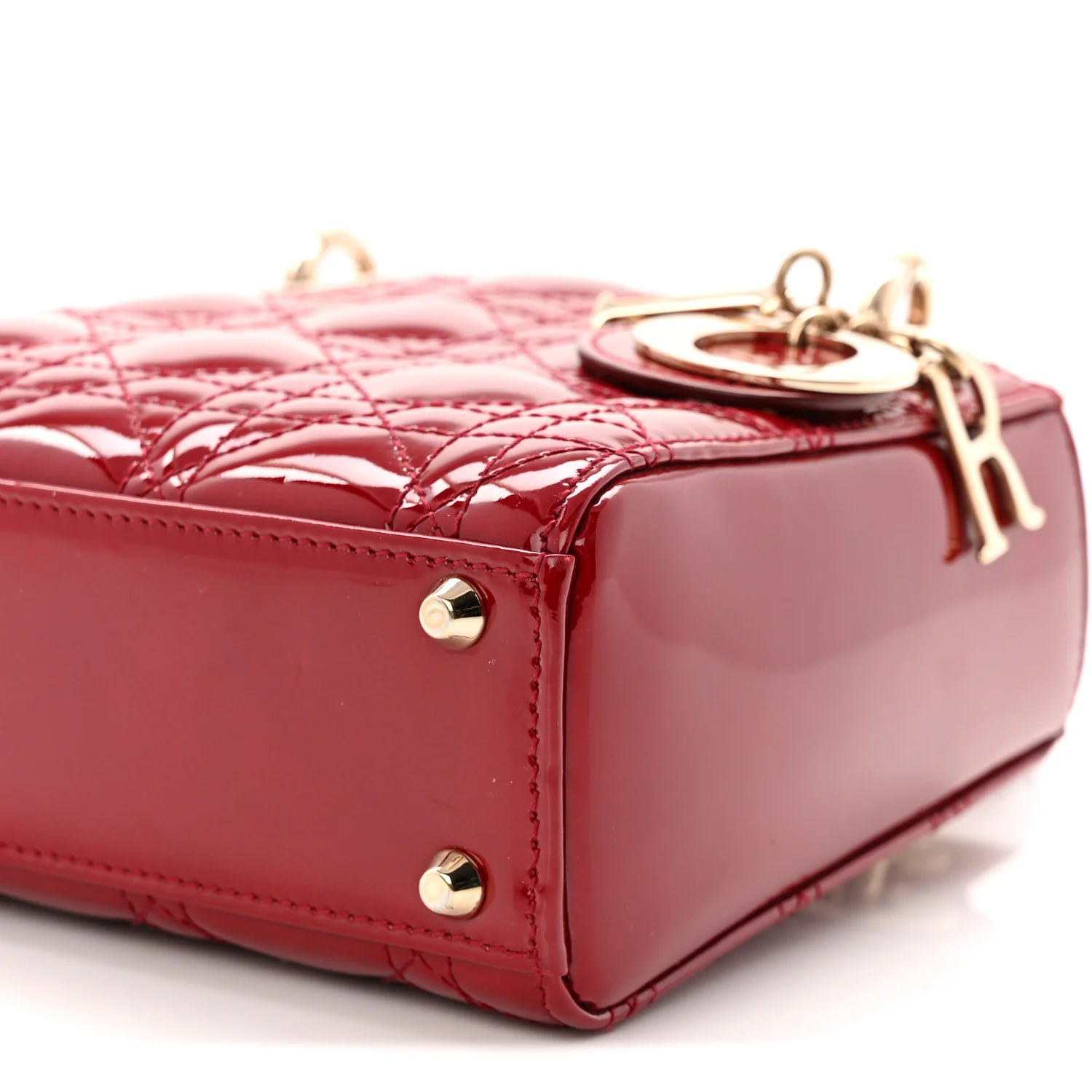 Patent Cannage Mini Lady Dior Red