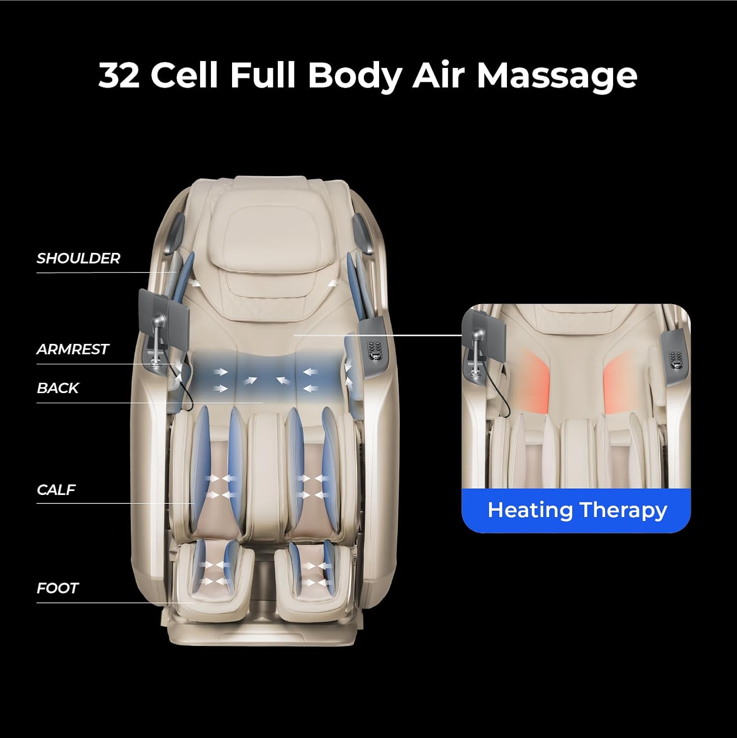 Osaki 4D Achilles l 360 Rotating Footrest l Full Body Massage Chair l Zero Gravity l 360 Kenading Calfrest l Lumbar Heating l Touchscreen Controller l Auto Body Scan l Bluetooth Speaker (Brown)