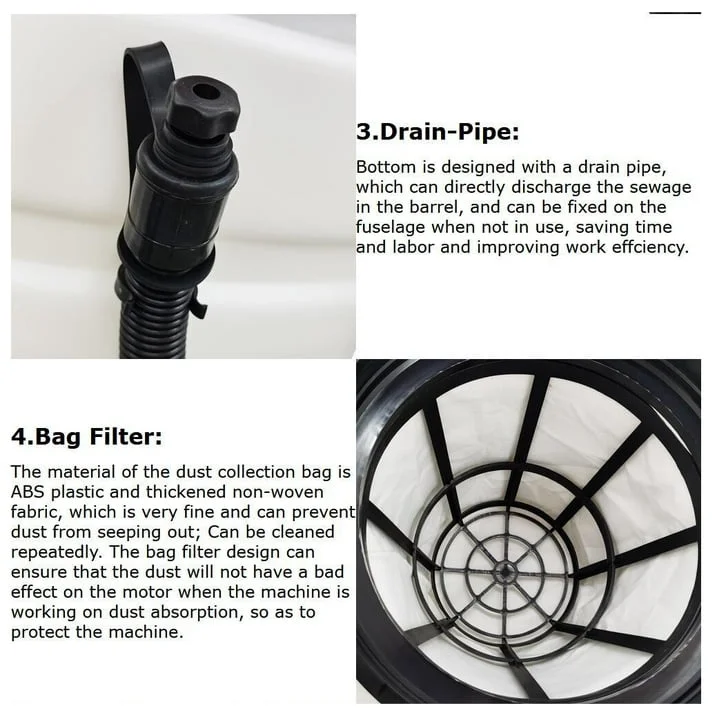 Commercial Vacuum Cleaner 110V Industrial Wet Dry Dual-Purpose Vacuuming Water Suction Machine