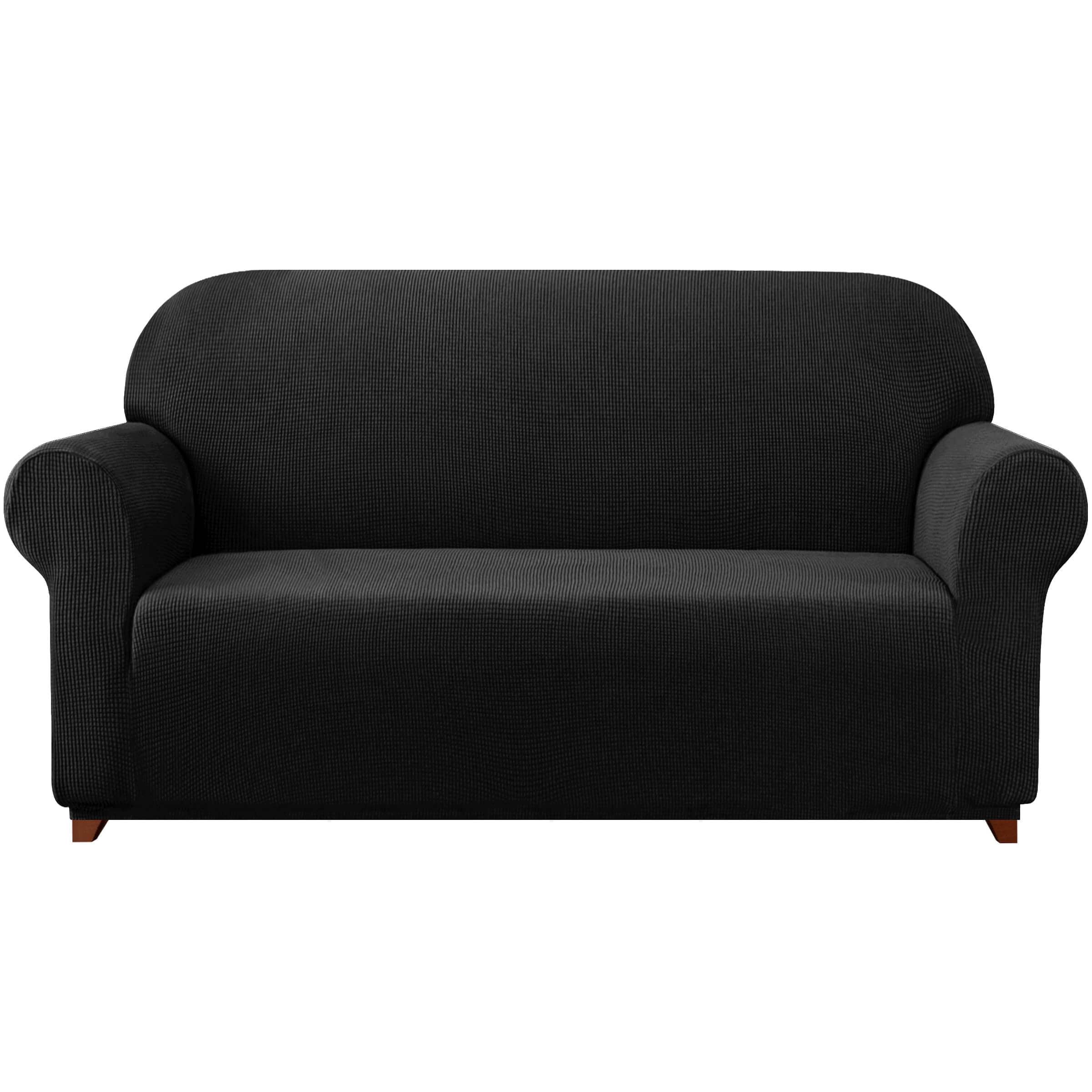 Subrtex 1-Piece Spandex Stretch Slipcover Sofa Black